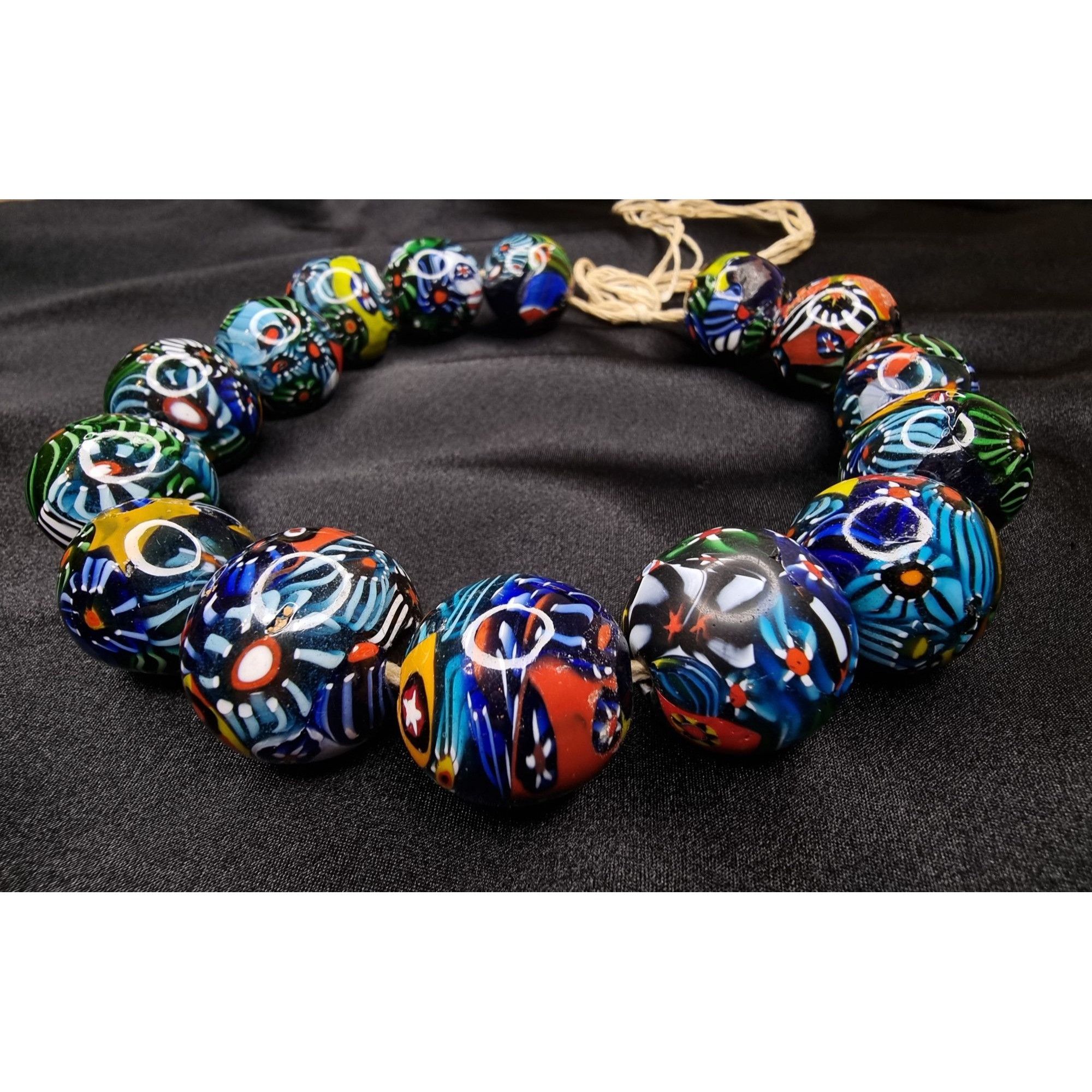 Vintage Rare Find Vintage Large Venetian Millefiori Glass Bead Choke Size ONE SIZE - 2 Thumbnail