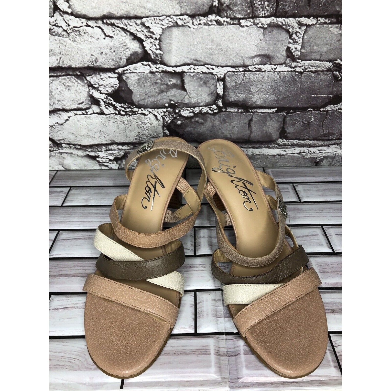 Brighton Brighton Rebel Nude Pink White Leather Strap Heels Sandals W Size US 9 / IT 39 - 2 Thumbnail