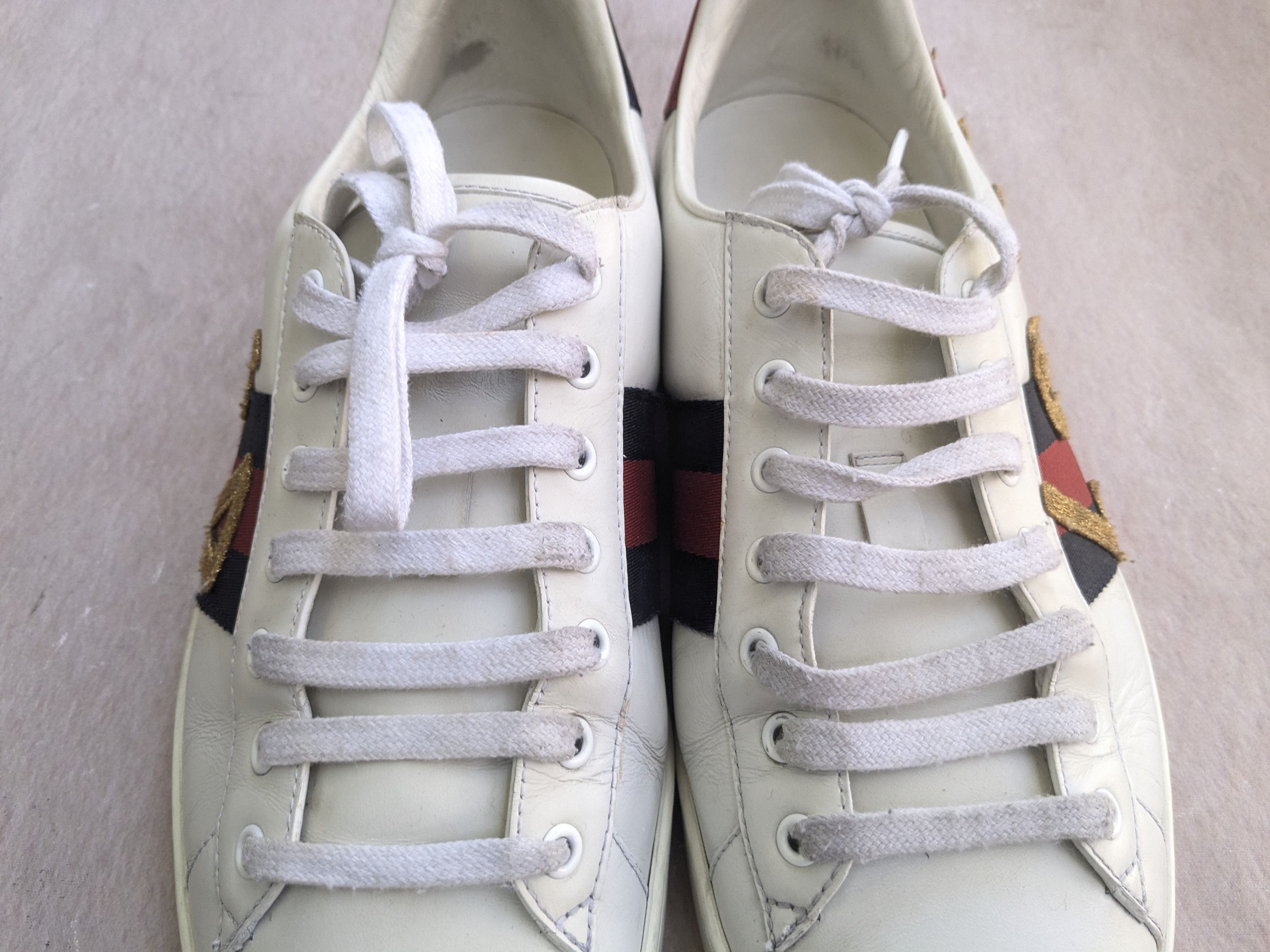Gucci Gucci Ace Sneakers White Leather Loved 12.5 Low Tops Size US 12.5 / EU 45-46 - 5 Thumbnail