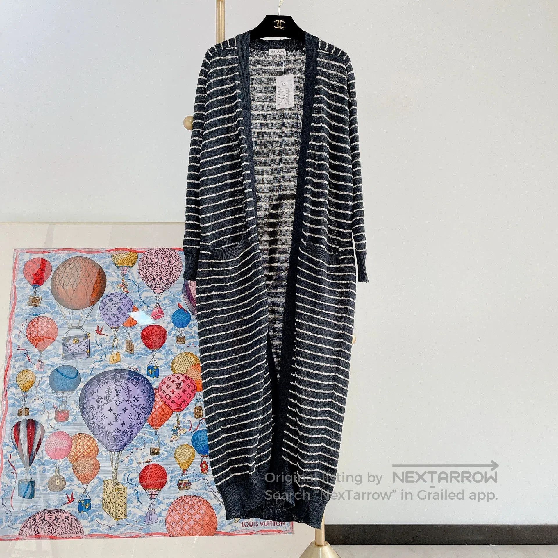 Brunello Cucinelli Striped Sequin Cardigan.