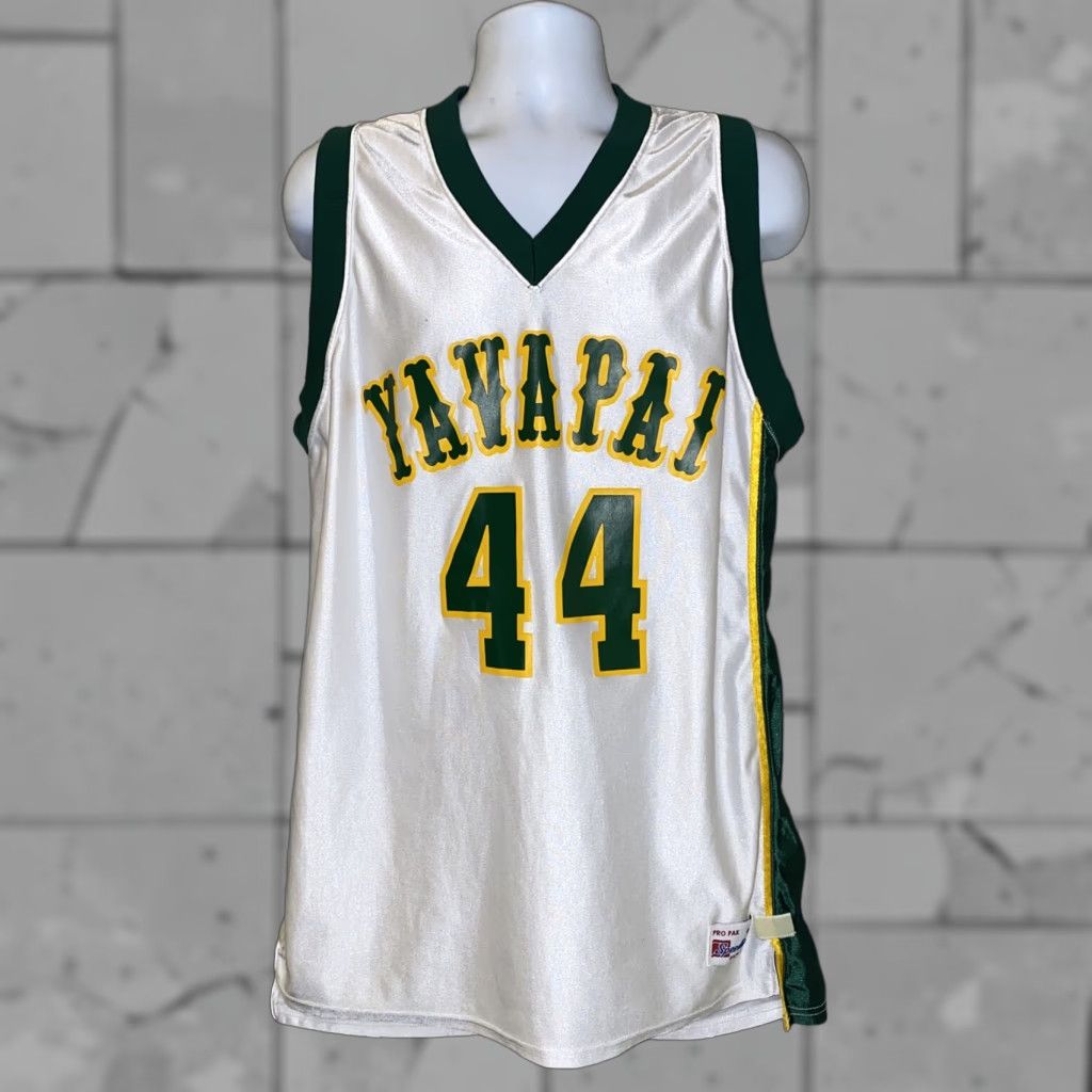 Vintage VINTAGE Speedline Jersey Mens White/Green Yavapai #44 Size 46 Basketball Sleeveless Regular Pattern Solid Size US XXL / EU 58 / 5 - 1 Thumbnail