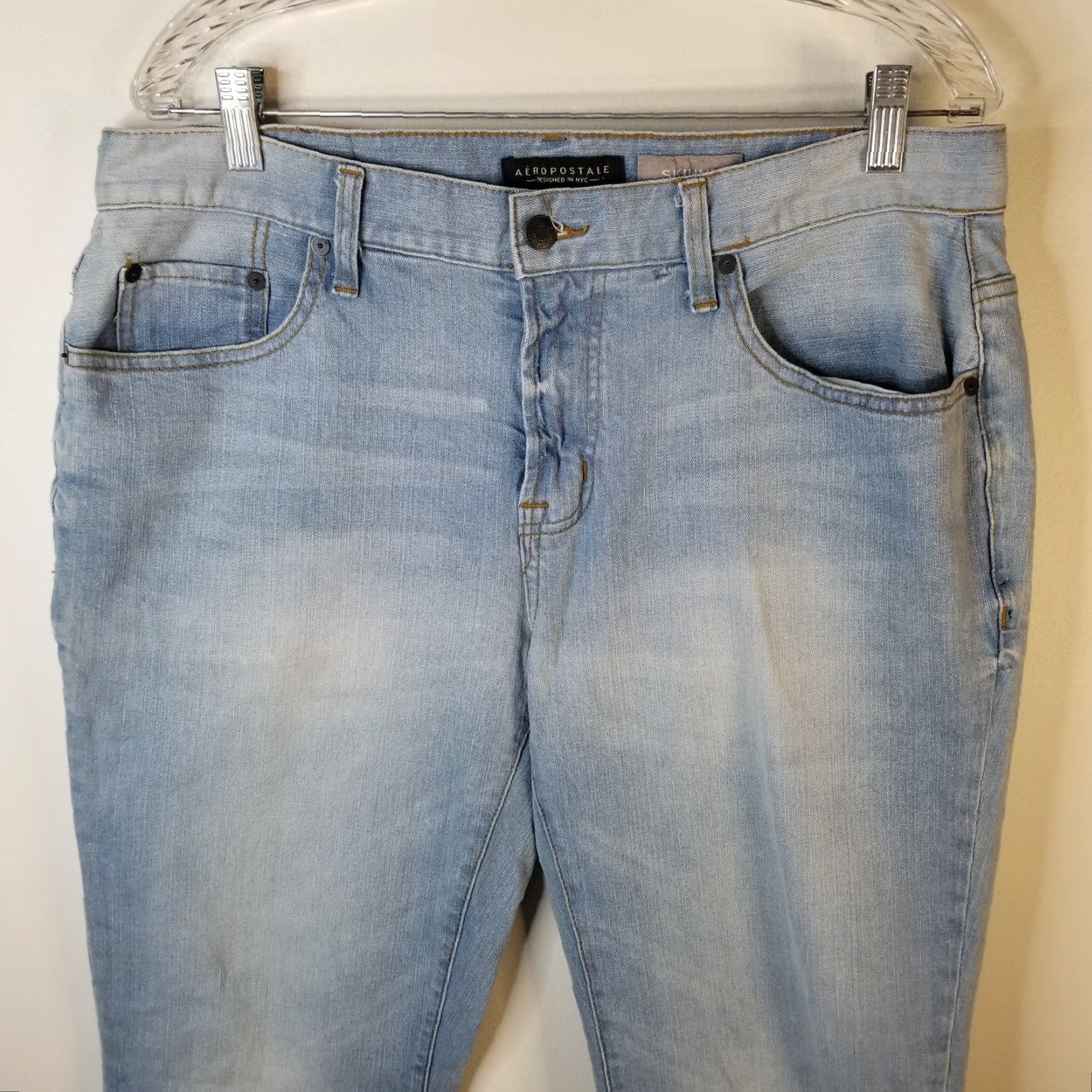 Vintage VINTAGE Aeropostale Womens Jeans Skinny Light Wash Blue Size 34 Womens Size 34" / US 12 / IT 48 - 2 Thumbnail