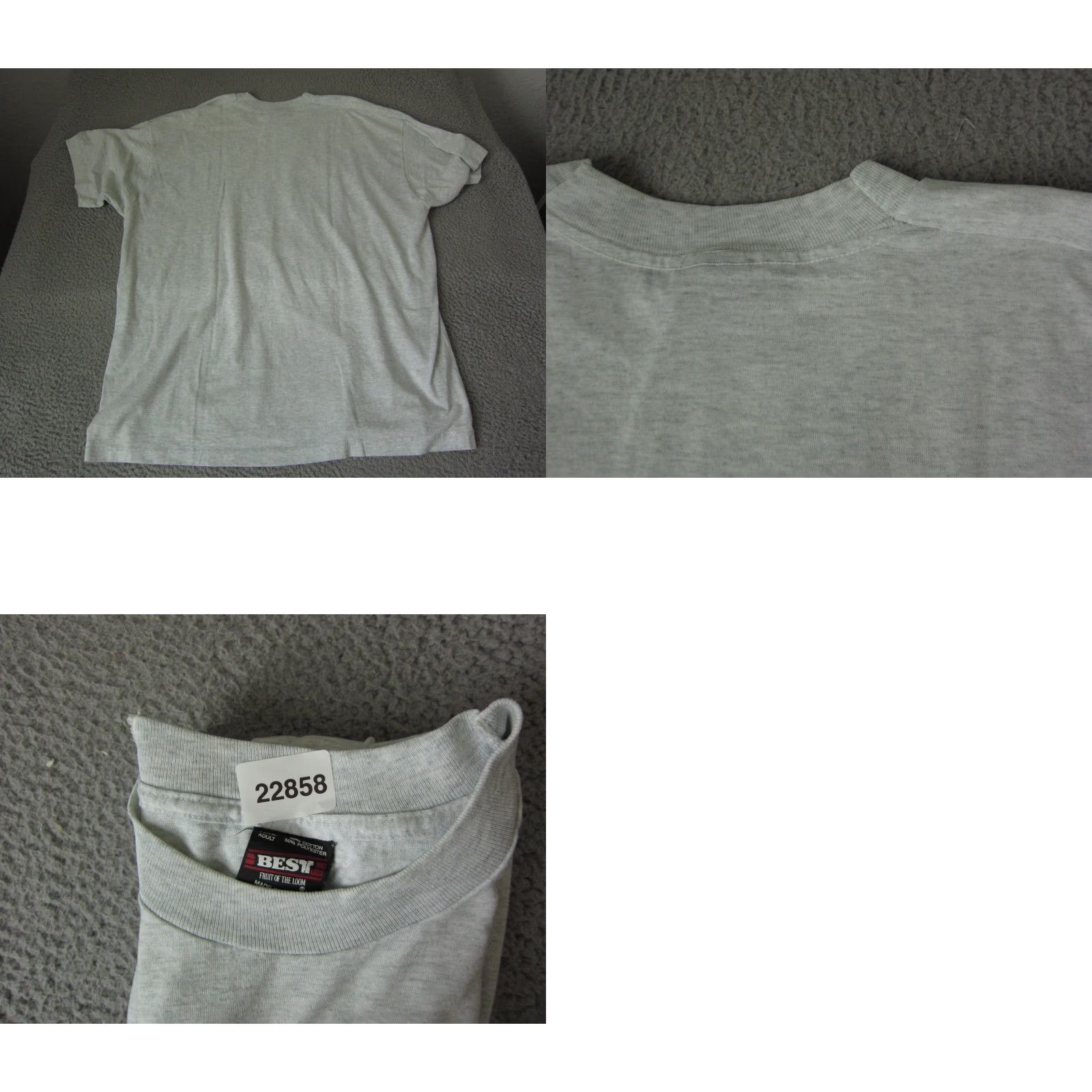 Fruit Of The Loom VINTAGE Fruit of the Loom Shirt Mens XL Gray Crew Neck Short Sleeve Logo Iowa T-Shirt Origin United States Size US XL / EU 56 / 4 - 8 Thumbnail