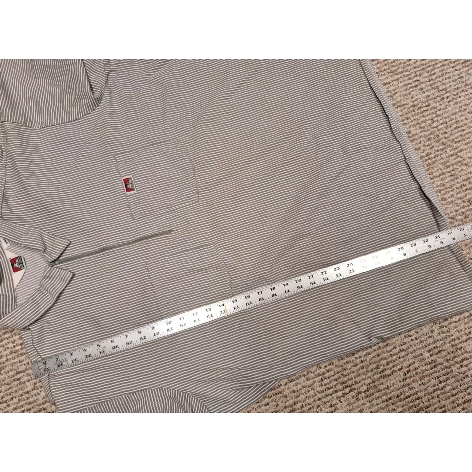 Ben Davis Ben Davis Shirt 3XL Gray Striped USA Made Half Zip Vintage Railroad Canvas Mens Size US XXL / EU 58 / 5 - 5 Thumbnail