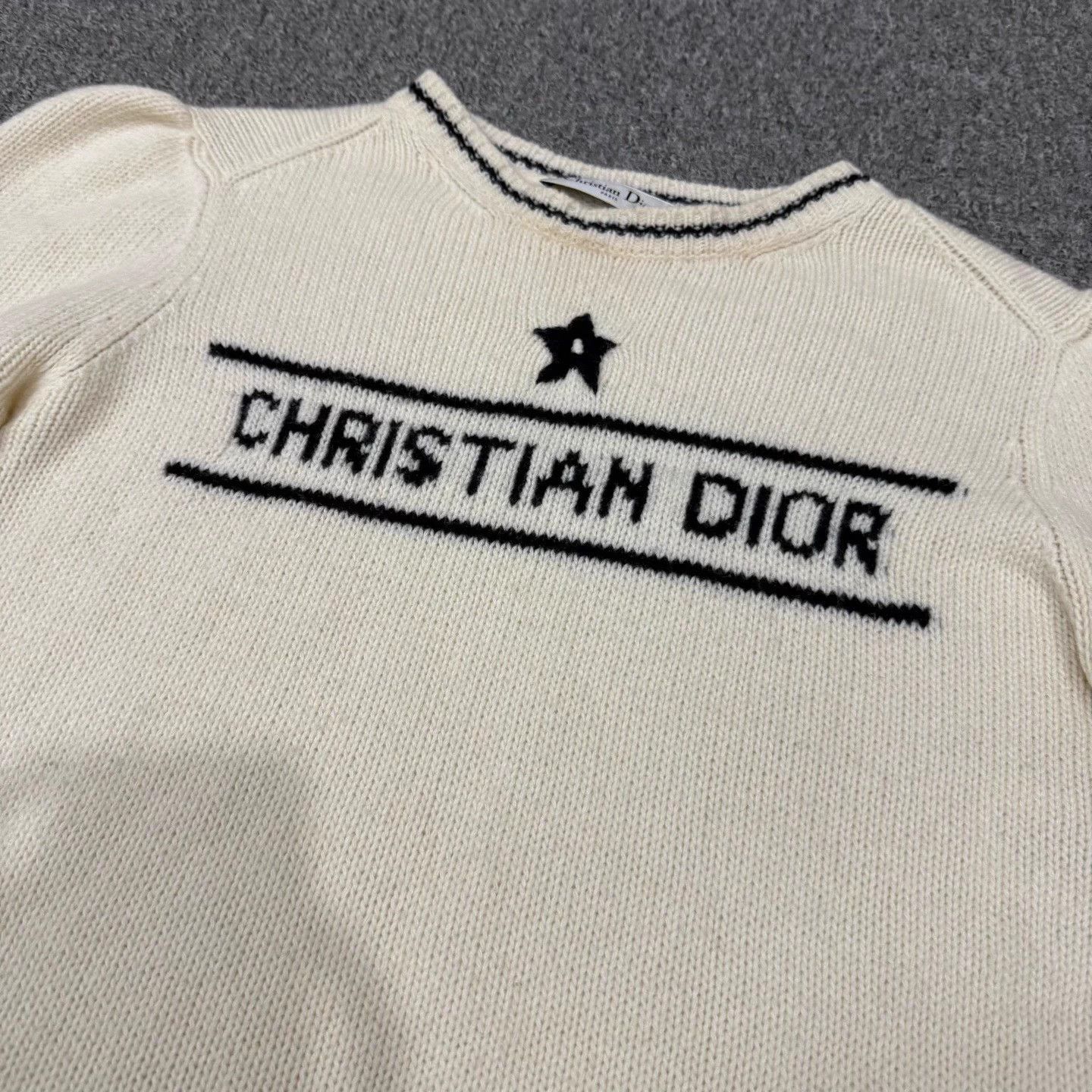 Dior Dior Beige Lucky Star Knit Short-Sleeve 42 Size M / US 6-8 / IT 42-44 - 3 Thumbnail