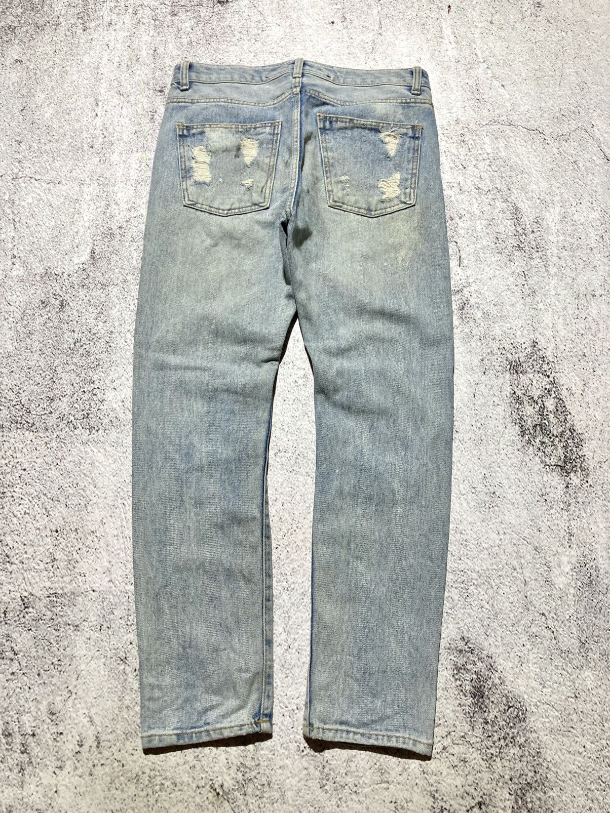 Japanese Brand 2000s Idun Distressed Ripped Denim Blue Jeans Lgb Punk Style Size US 30 / EU 46 - 11 Thumbnail
