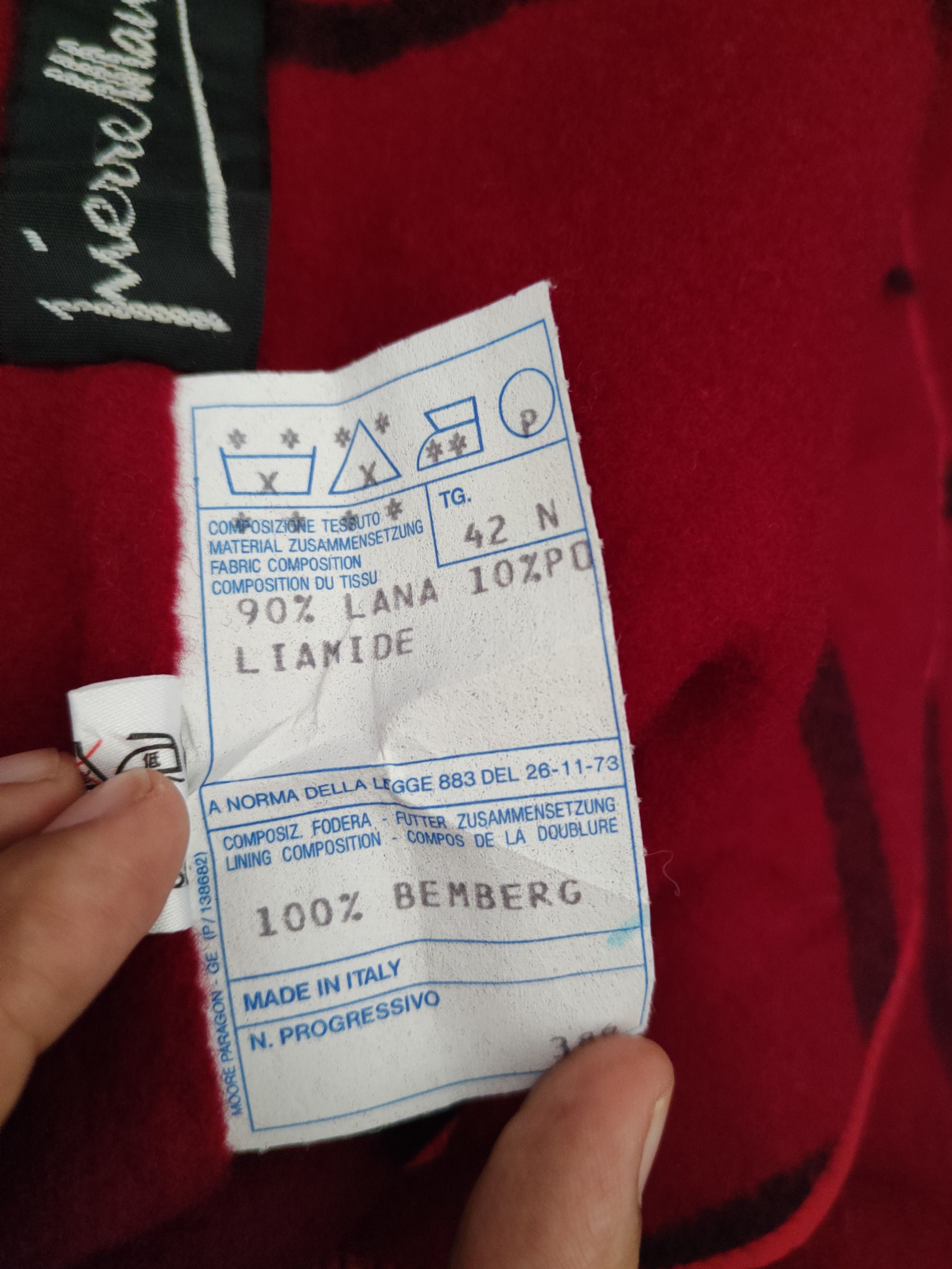 Vintage Pierre Manteam checkered Red Wool Coats #W2228 Size L / US 10 / IT 46 - 12 Thumbnail