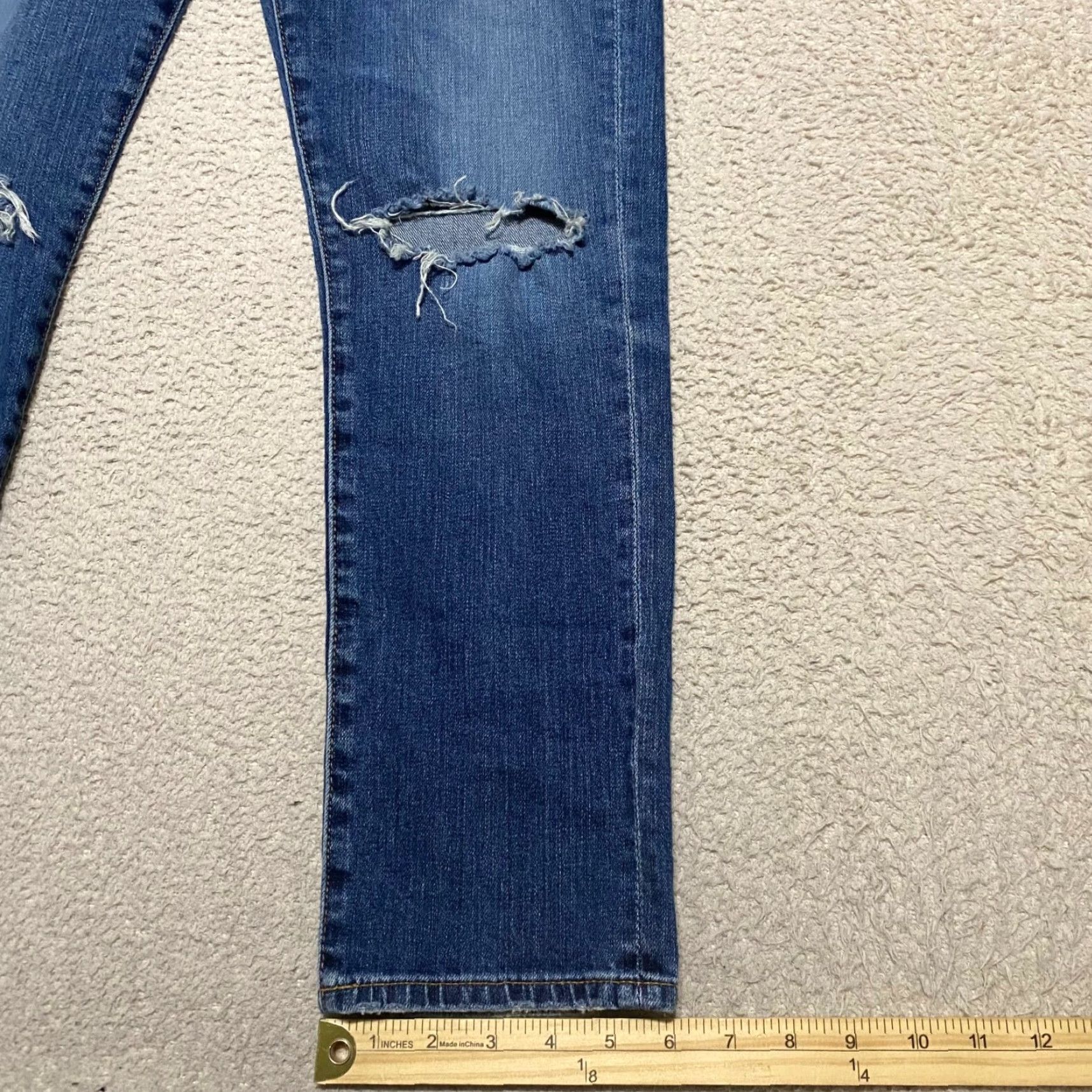 Denime AG Adriano Goldschmied Jeans Women's Slim Straight Blue Denim Dark Wash 26 5-Pocket Design Button Zipper Mid Rise Adult Regular Jeans Womens BB Size 26" / US 2 / IT 38 - 2 Thumbnail