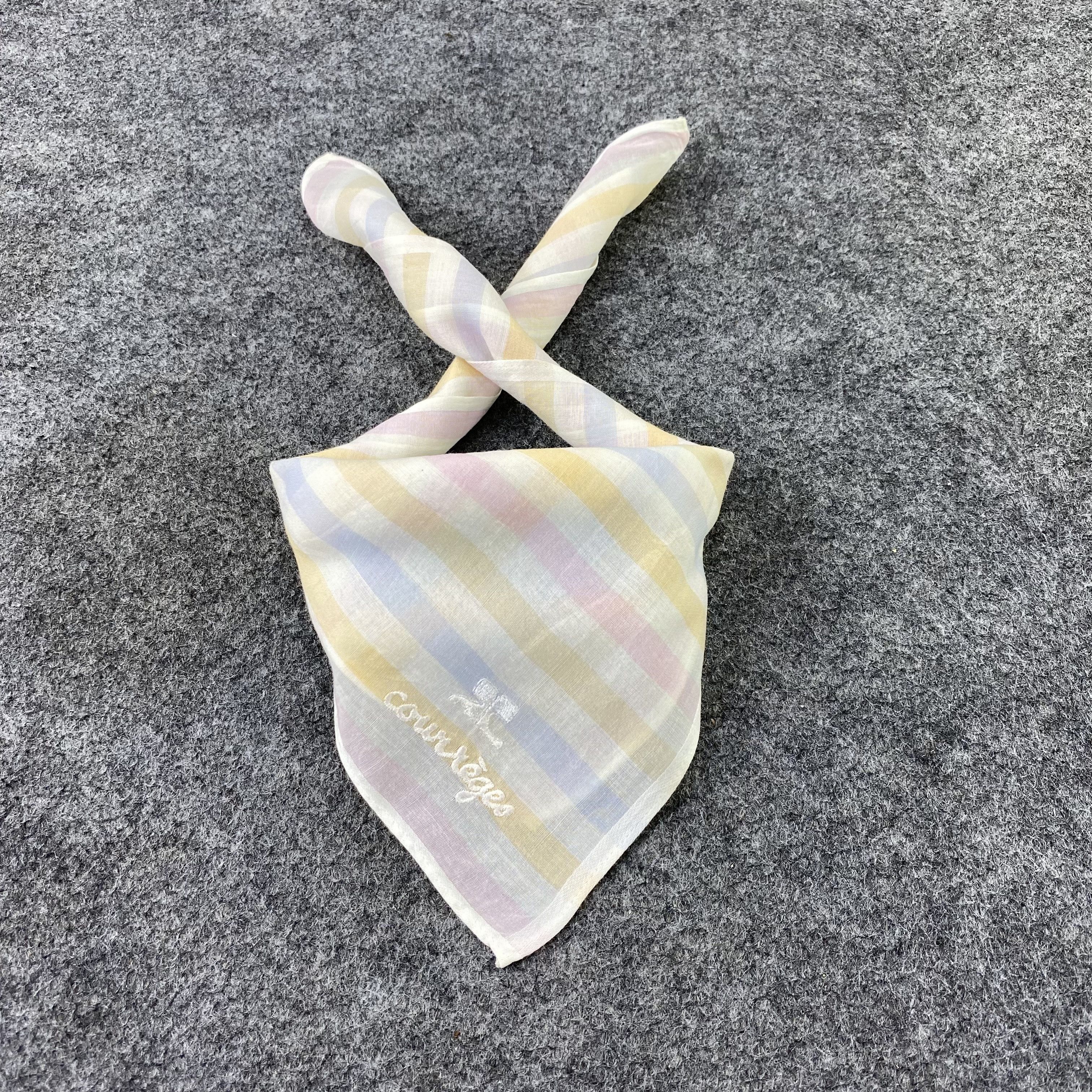 Courreges × Vintage Courreges Homme Handkerchief / Neckerchief / Bandana-B1295 Size ONE SIZE - 2 Thumbnail