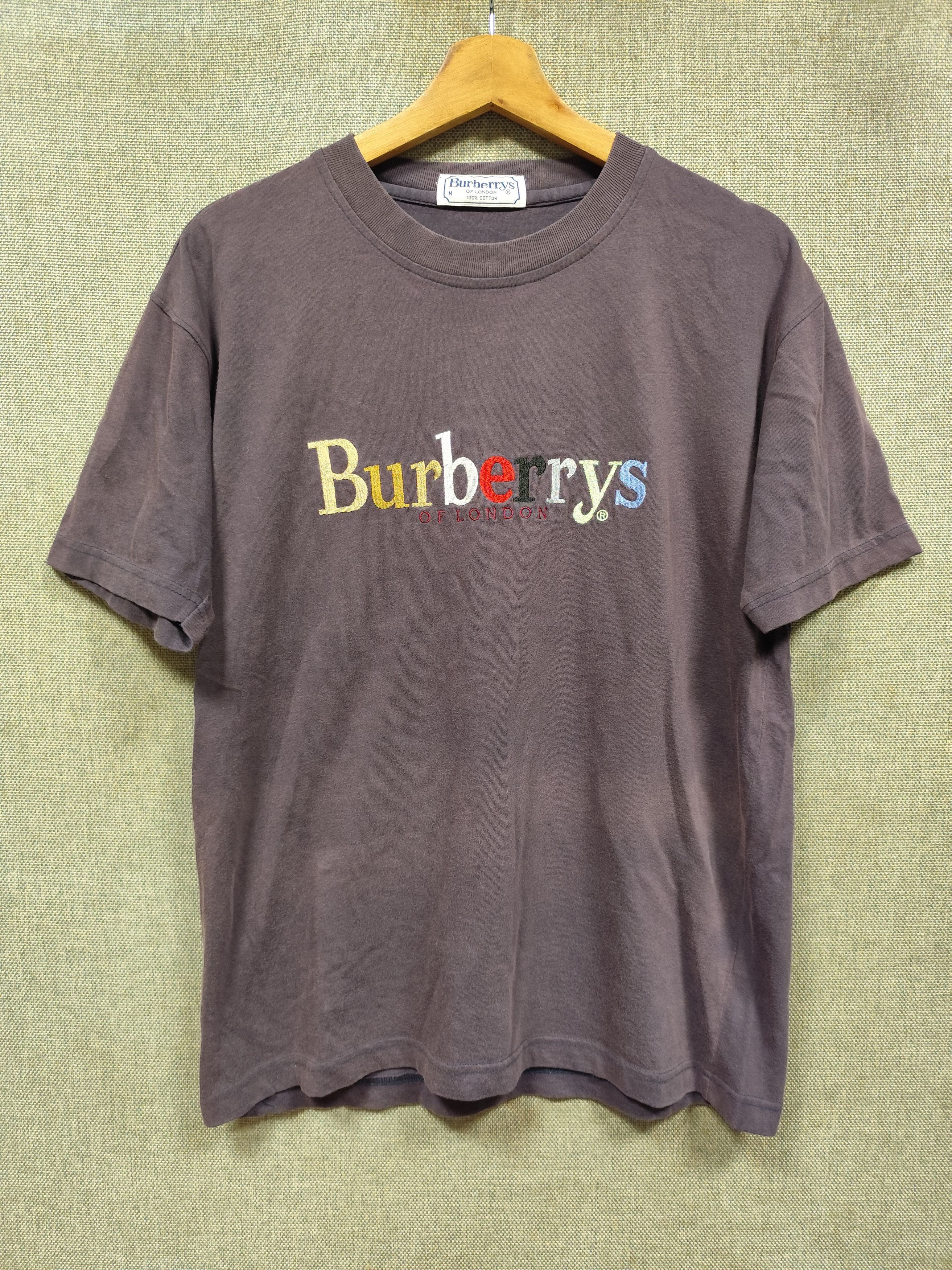 Burberry Vintage 90s t shirt burberry spellout multicolour Size US M / EU 48-50 / 2 - 1 Thumbnail