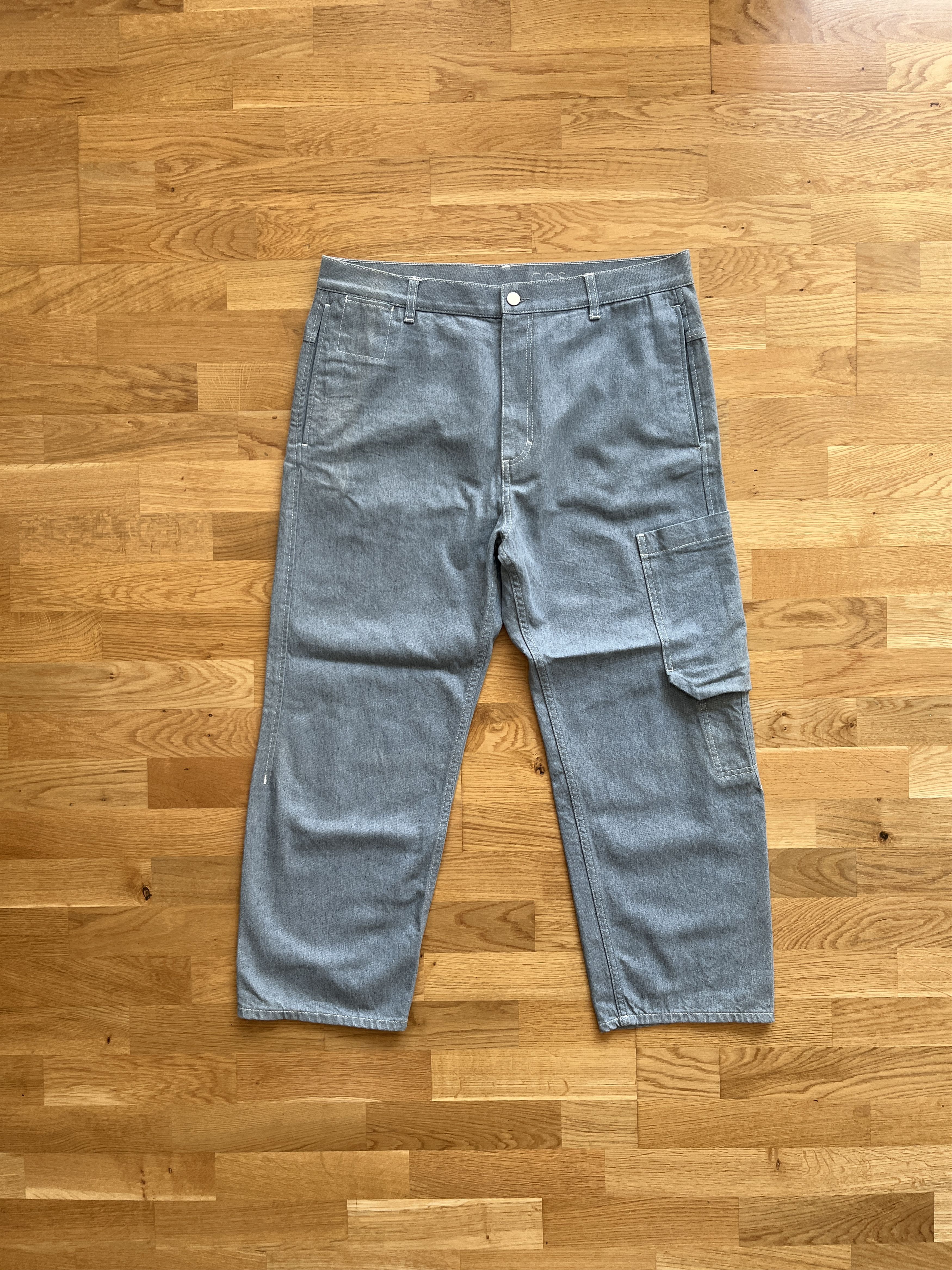 Cos Cos Mens Organic Cotton Denim Cargo Trousers 34 Light blue Size US 34 / EU 50 - 9 Thumbnail