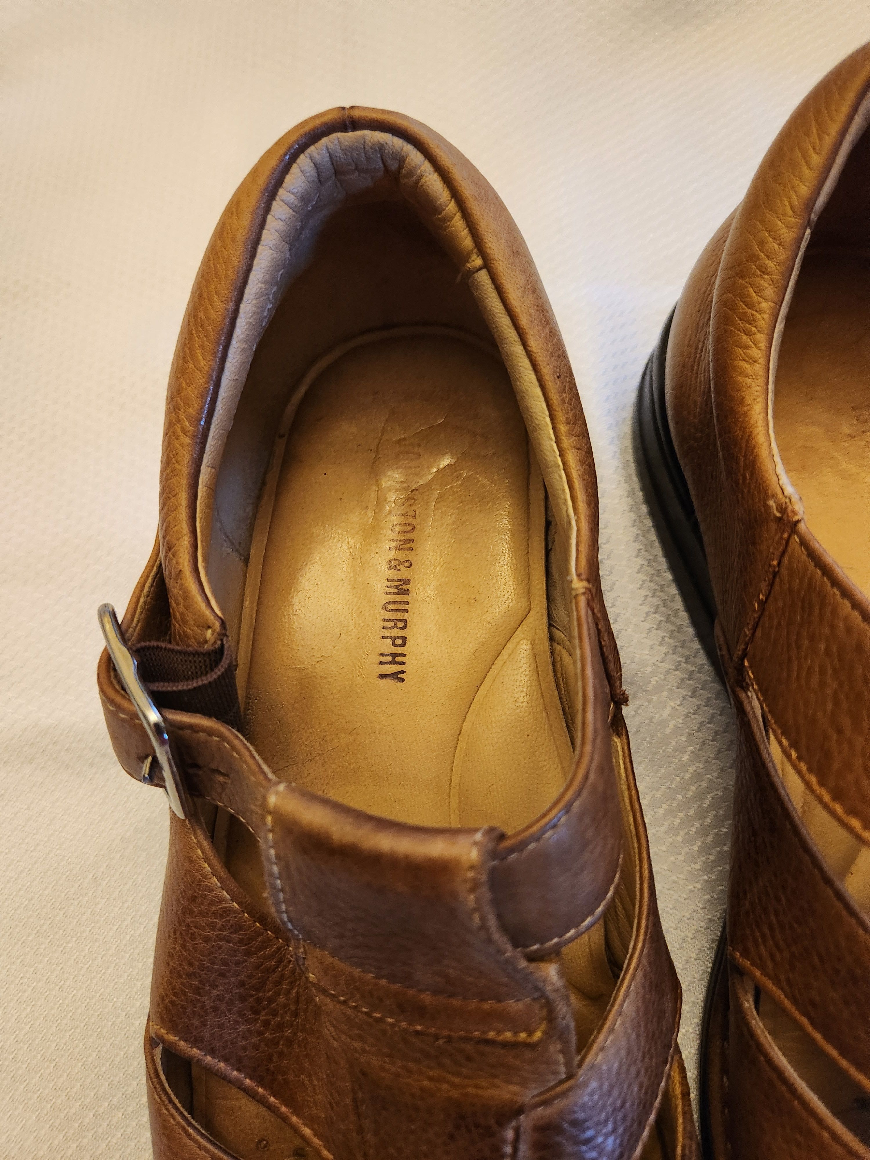 Johnston & Murphy Men's Brown Leather Dress Sandals with Buckel Size US 11 / EU 44 - 5 Thumbnail
