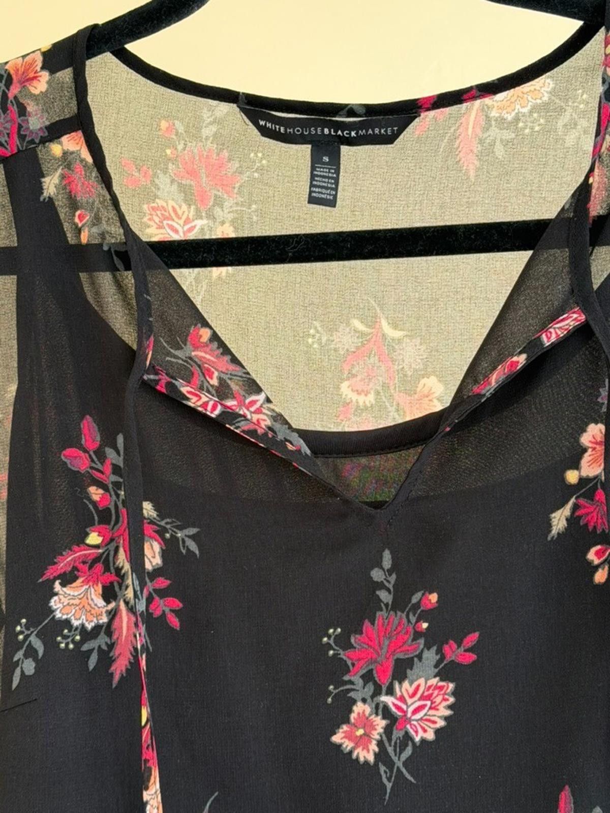Other WHBM Boho Blouson Floral Print Flared Long Sleeve Dress Sz S Size S / US 4 / IT 40 - 12 Thumbnail