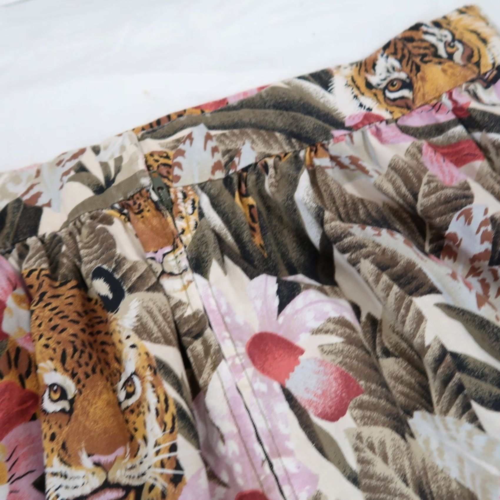 Vintage VINTAGE Maxi Skirt XL Cotton Floral Print 80s 90s Leopard Tiger Bohemian Pink Womens Size 40" / US 18 - 4 Thumbnail