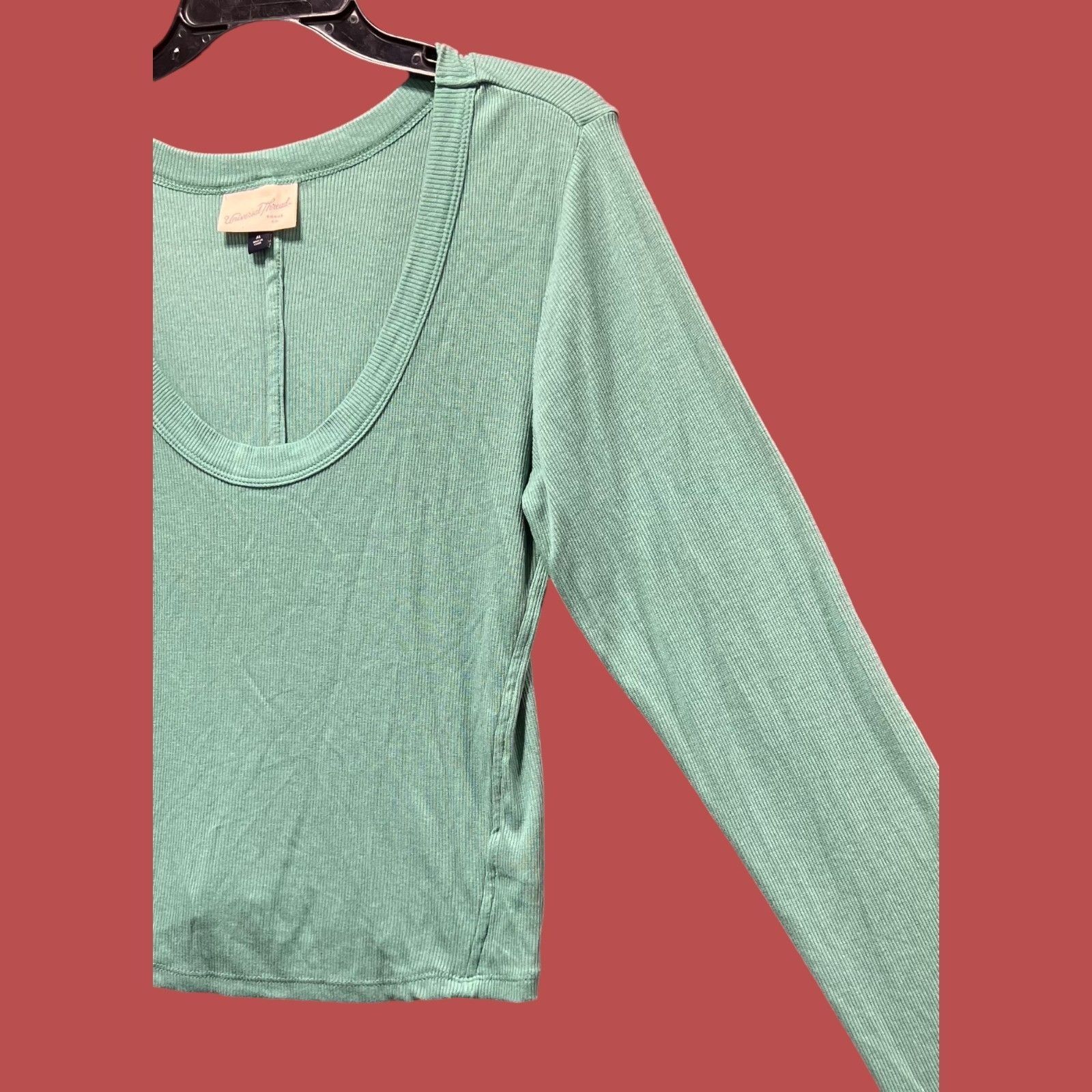 Other Universal Thread - Women's Ribbed Long Sleeve Scoopneck T-Sh Size XL / US 12-14 / IT 48-50 - 15 Thumbnail