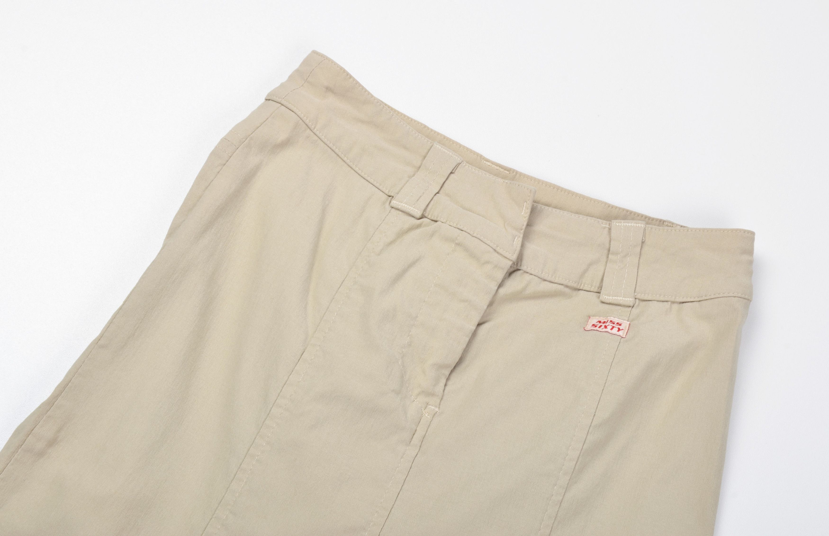 Miss Sixty Vintage Miss Sixty Y2K Beige Bodycon Knee Length Skirt Size 24" / US 00 / IT 34 - 5 Thumbnail