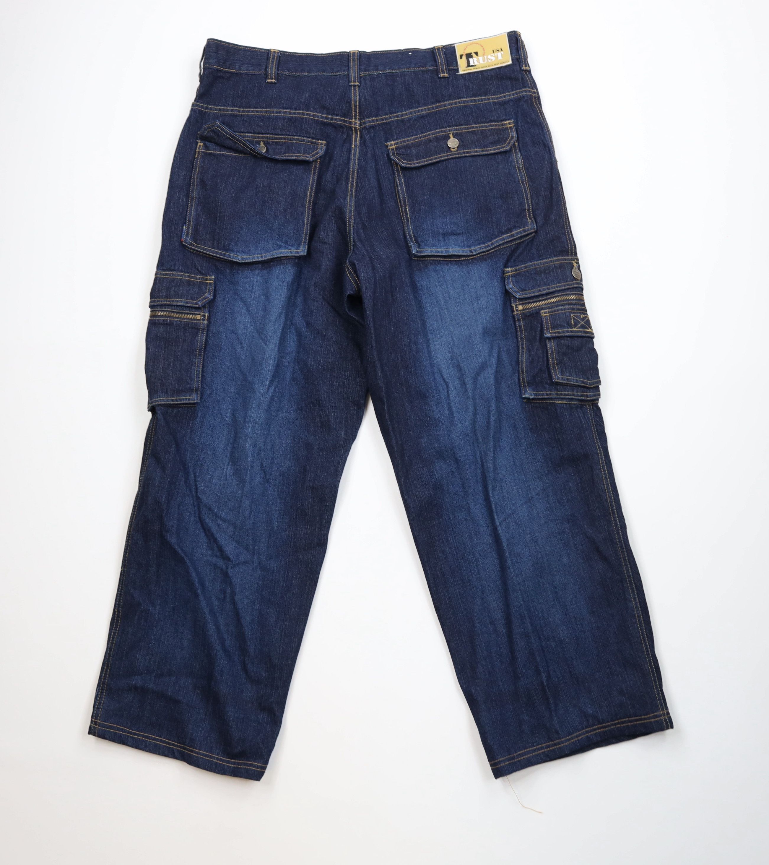 Vintage Vintage 90s Y2K Streetwear Baggy Wide Leg Cargo Denim Jeans Size US 40 / EU 56 - 8 Thumbnail