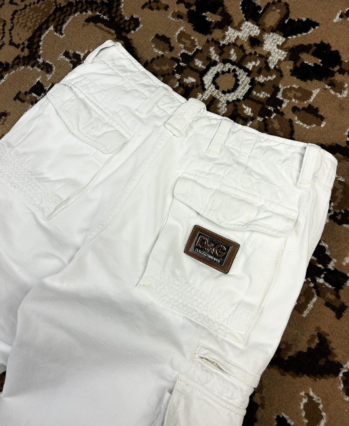 Dolce & Gabbana Dolce & Gabbana Archive White Cargo Pants Metal Logo Vintage Size US 32 / EU 48 - 9 Thumbnail