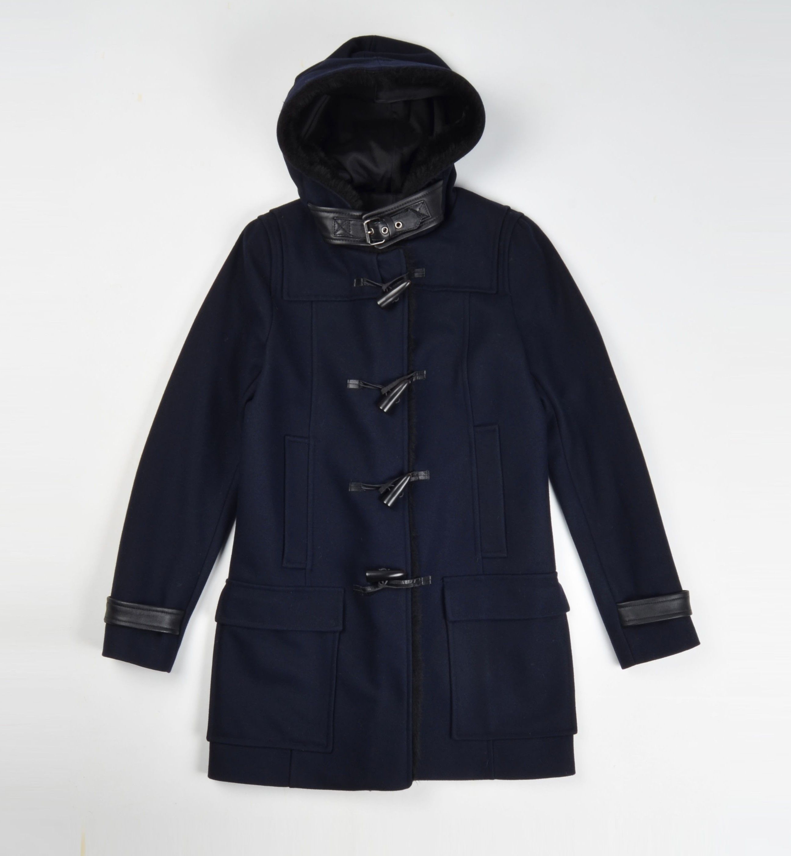 The Kooples The Kooples Navy Wool Cashmere Blend Duffle Coat Size XS / US 0-2 / IT 36-38 - 4 Thumbnail