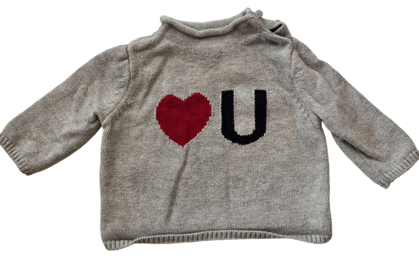 Gap Baby Gap Sweater Long Sleeved Heart U Gray 3-6 Months Size ONE SIZE - 1 Thumbnail