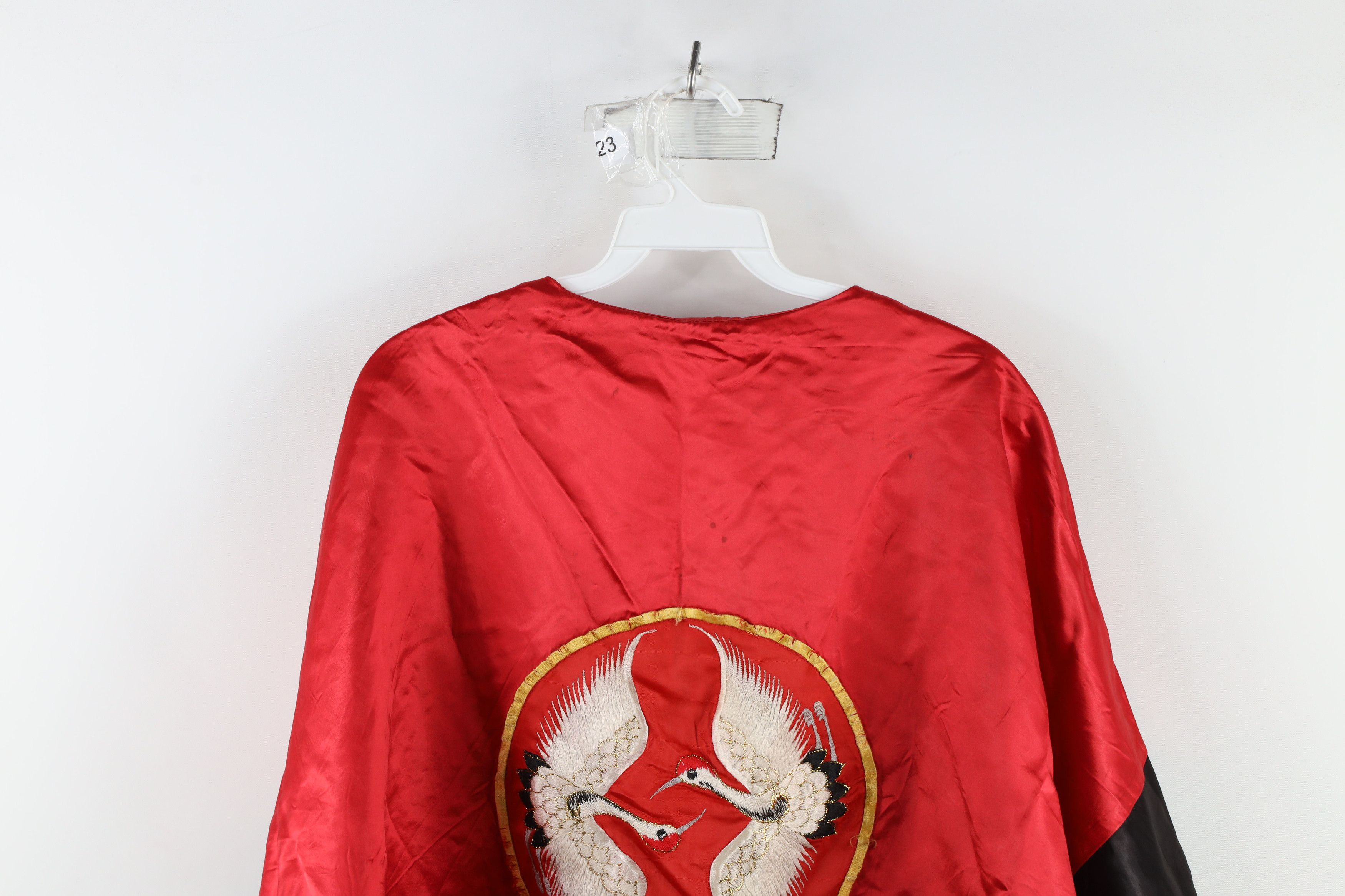 Vintage Vintage 50s 60s Silk Japanese Crane Kimono Shirt Red Size S / US 4 / IT 40 - 12 Thumbnail