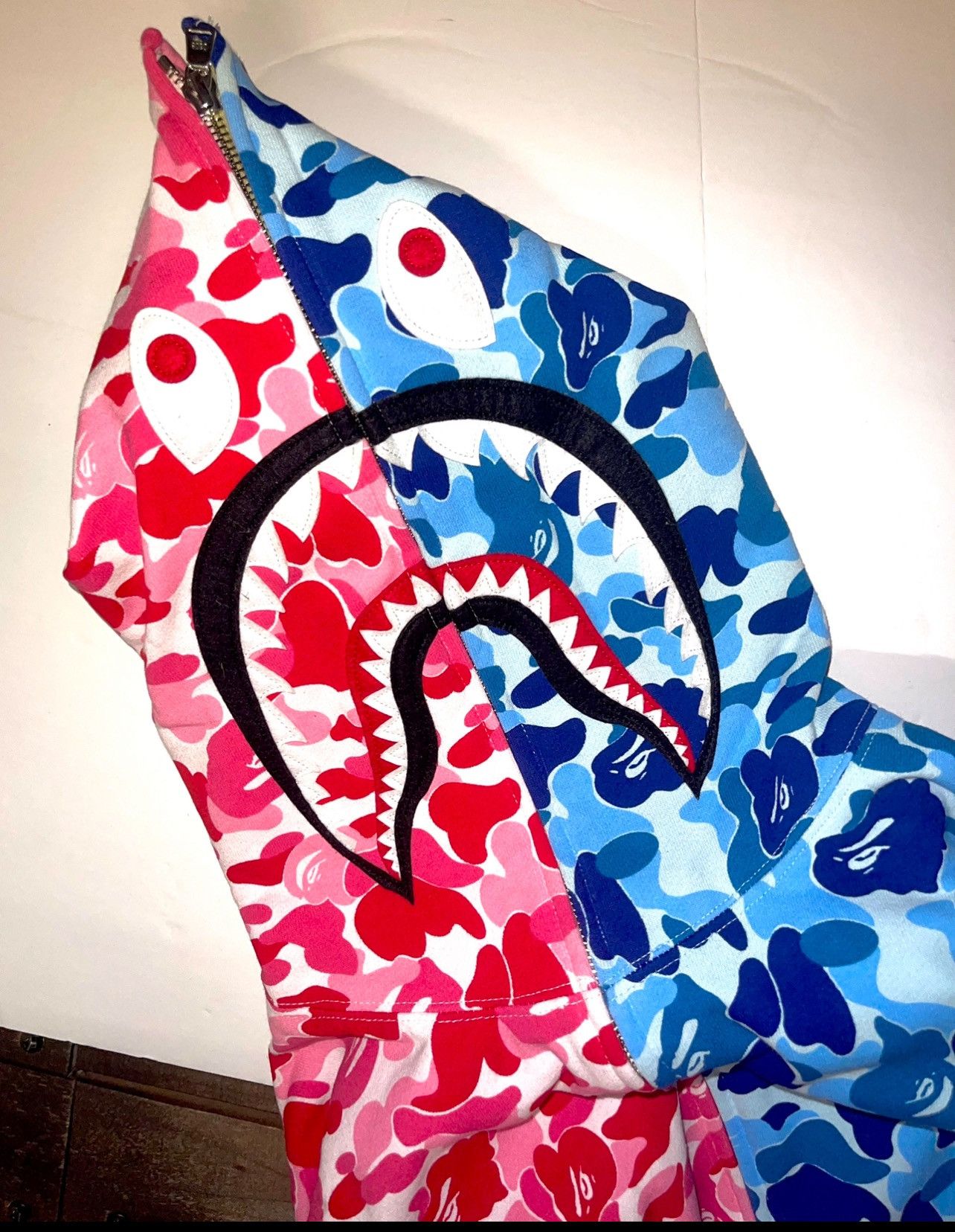 Bape BAPE ABC Camo Separate Shark Full Zip Hoodie 'Pink' Size US XL / EU 56 / 4 - 2 Thumbnail