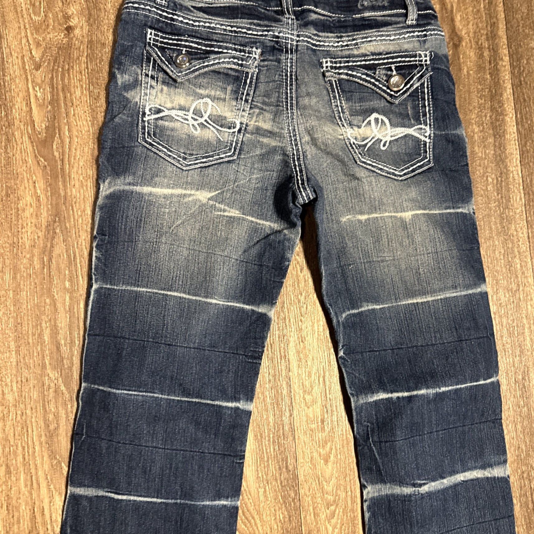 Denime VINTAGE Y2K Jeans Flared Hip Hop Denim Striped 7 30x32 Women Size 28" / US 6 / IT 42 - 4 Thumbnail