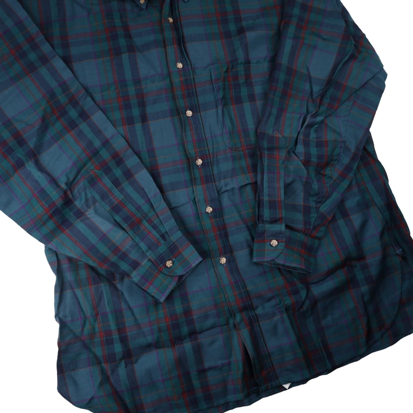 Pendleton VINTAGE Pendleton Sir Pendleton Fine Wool Dress Shirt Shirt XL Green Mens Size 46R - 3 Thumbnail