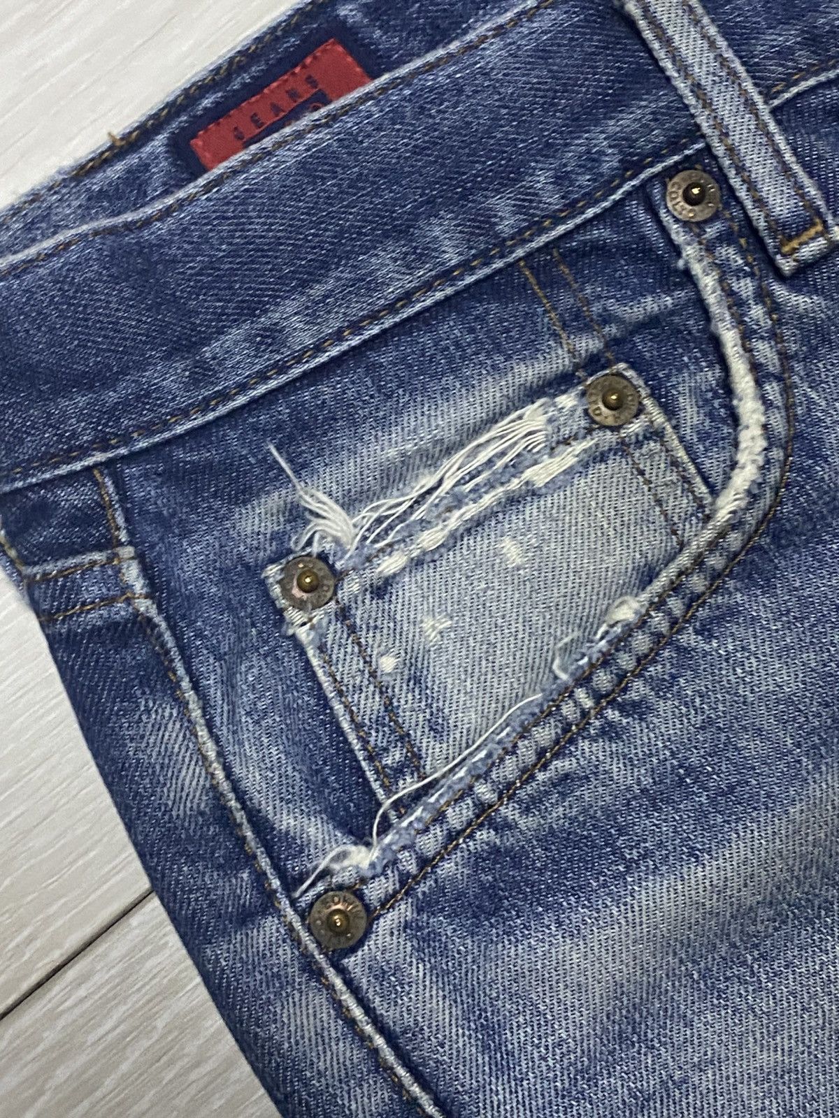 Edwin Vintage Edwin 503zz Faded Wash Distressed Loose Jeans Size US 30 / EU 46 - 10 Thumbnail