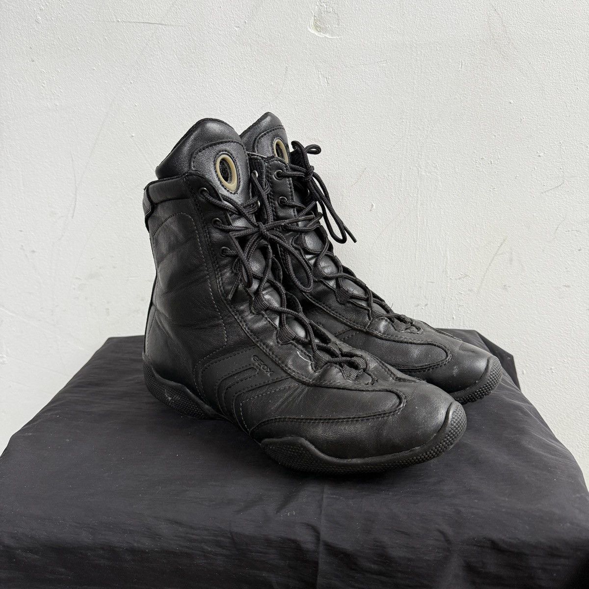 Other Vintage Geox Lace Up High Leather Sneakers Moto Racing Size US 9 / IT 39 - 1 Thumbnail