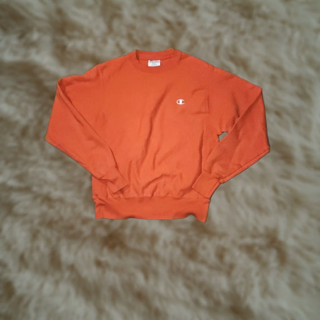 Champion VINTAGE Champion Reverse Weave Sweatshirt Unisex Small Orange Long Sleeve Crew Neck Sweatshirt Men Mens 80s 90s Sports Logo Pullover Fleece Stretch Size US S / EU 44-46 / 1 - 1 Thumbnail