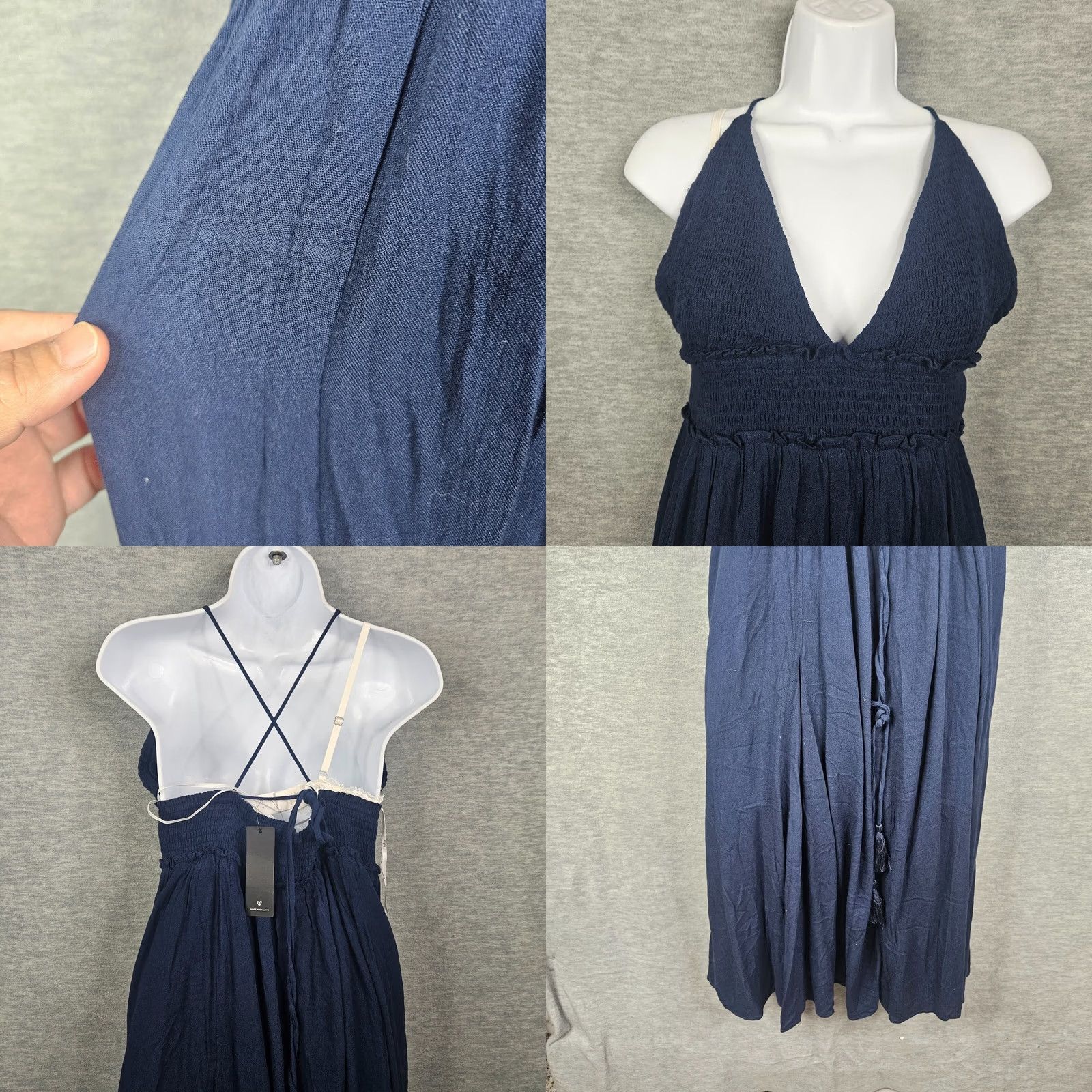 Lulus Lulus Navy Backless Midi Dress XL Women’s A-Line Sleeveless V-Neck Color Blue Size XL / US 12-14 / IT 48-50 - 8 Thumbnail