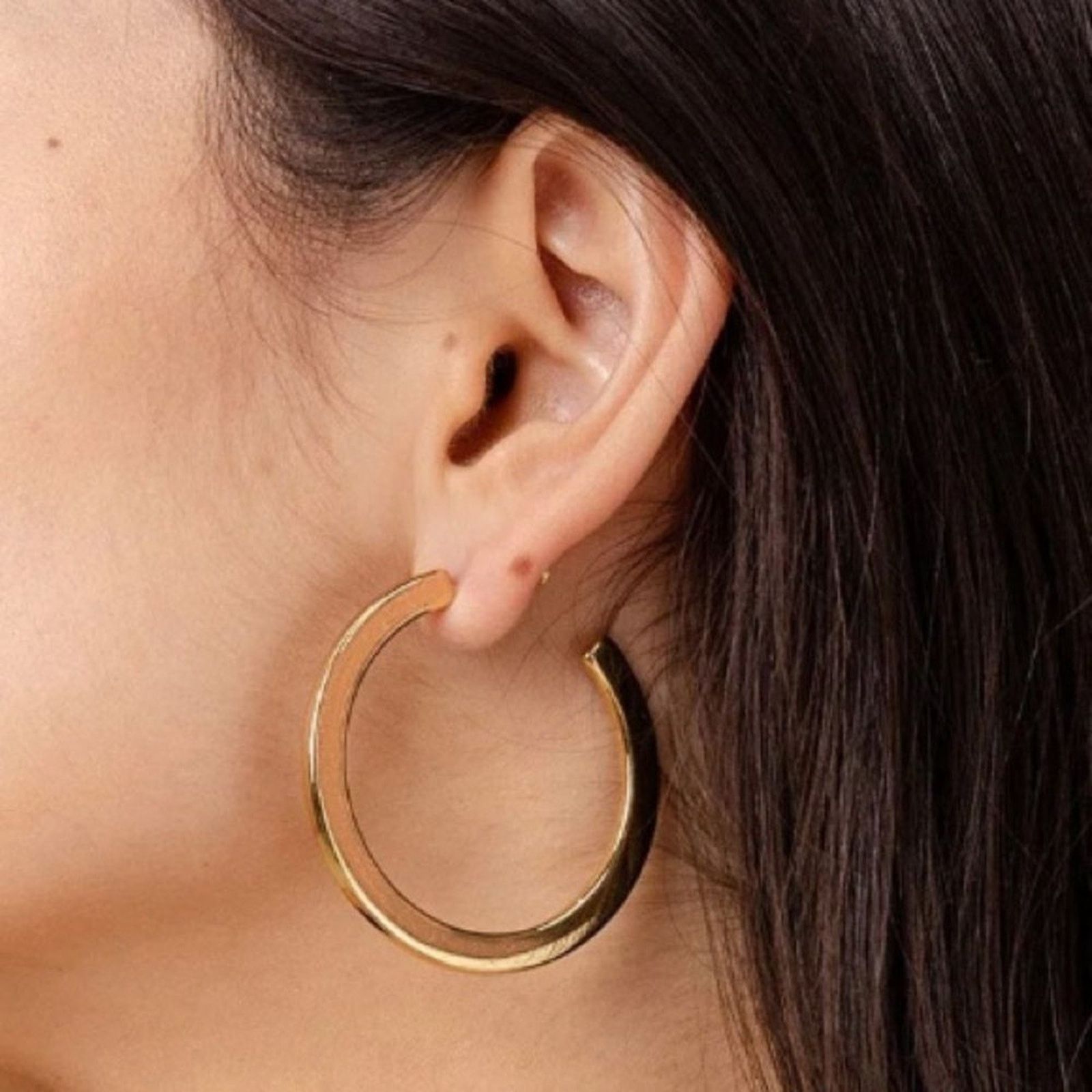 Vintage NWB PAVOI 14K Yellow Gold Plated Infinity Hoop Earrings 4mm Size ONE SIZE - 6 Thumbnail