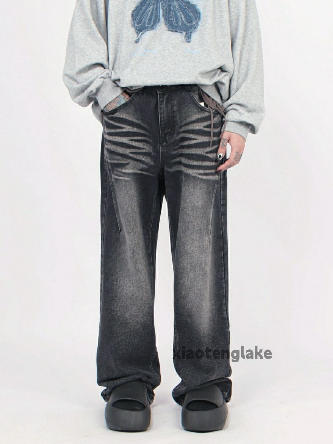 Jean × Vintage washed faded cleanfit yuppie loose baggy jeans Size US 32 / EU 48 - 5 Thumbnail