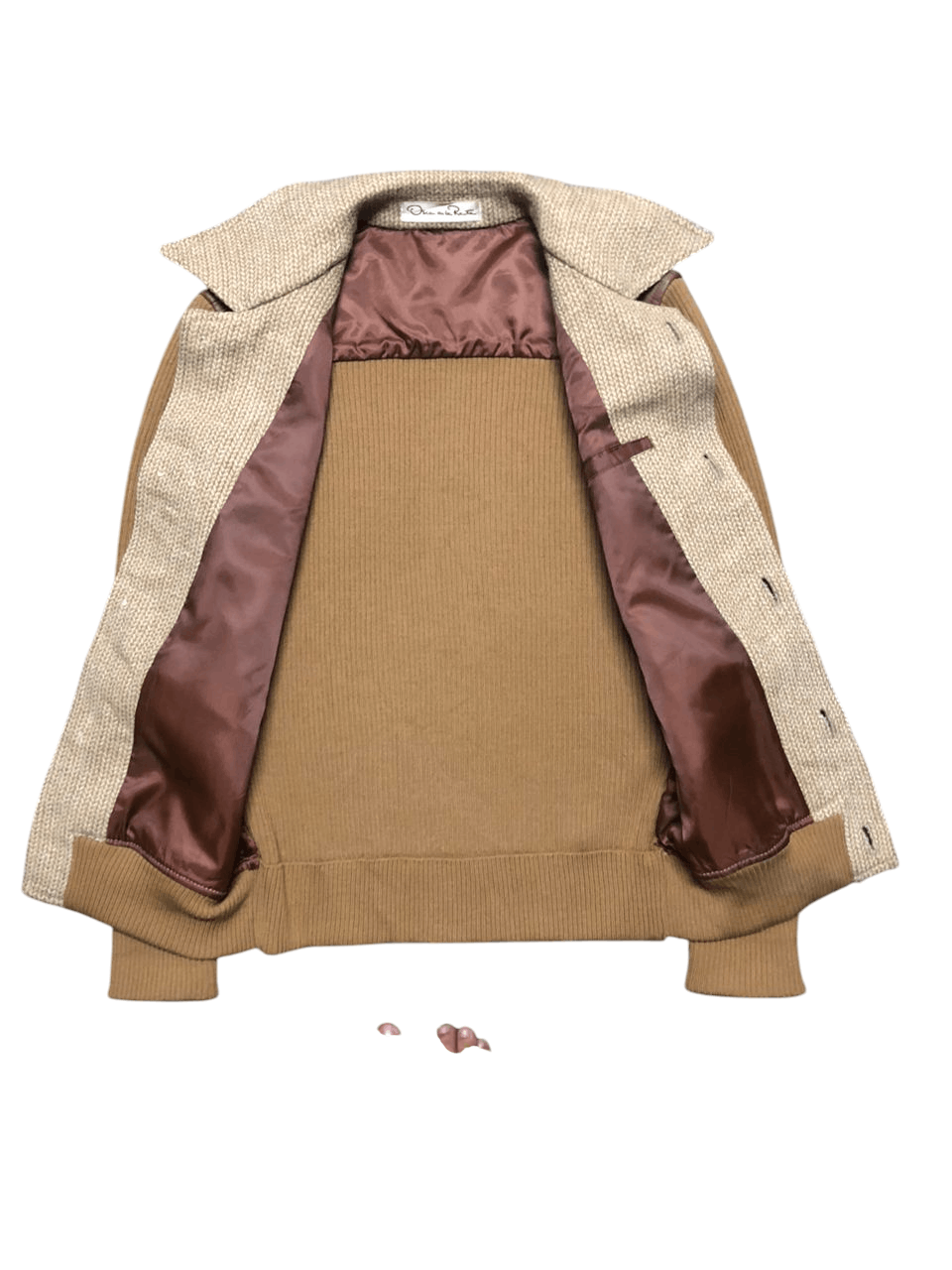 Oscar De La Renta Vintage Oscar De La Renta Wool knit Leather Part jacket Size US M / EU 48-50 / 2 - 3 Thumbnail