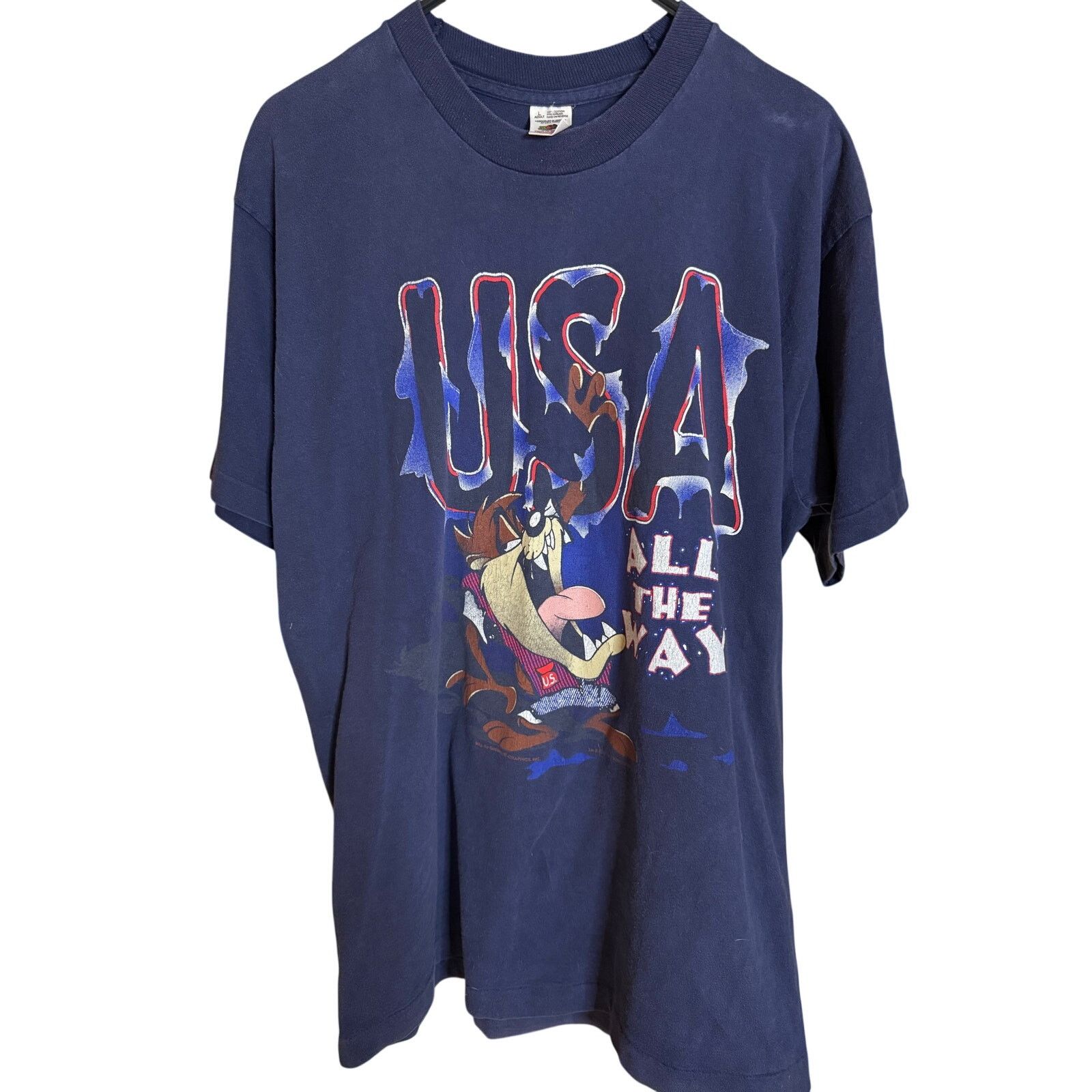 Fruit Of The Loom Vintage Taz Looney Tune USA Tee Size US XL / EU 56 / 4 - 1 Thumbnail