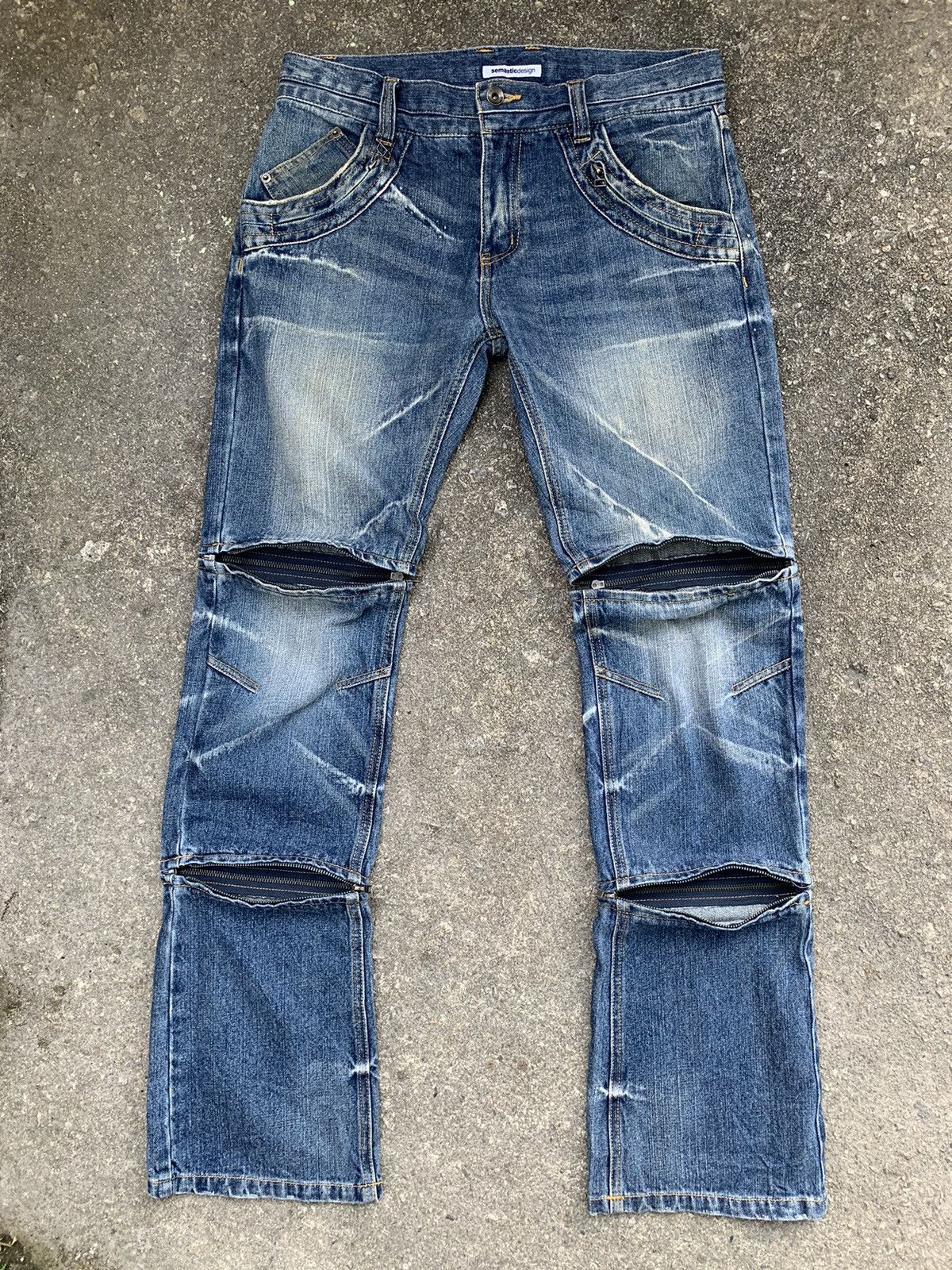 Japanese Brand Rare…Sementic Design 3 Way Lenght Zipper Punk Flared Pants Size US 33 - 3 Thumbnail