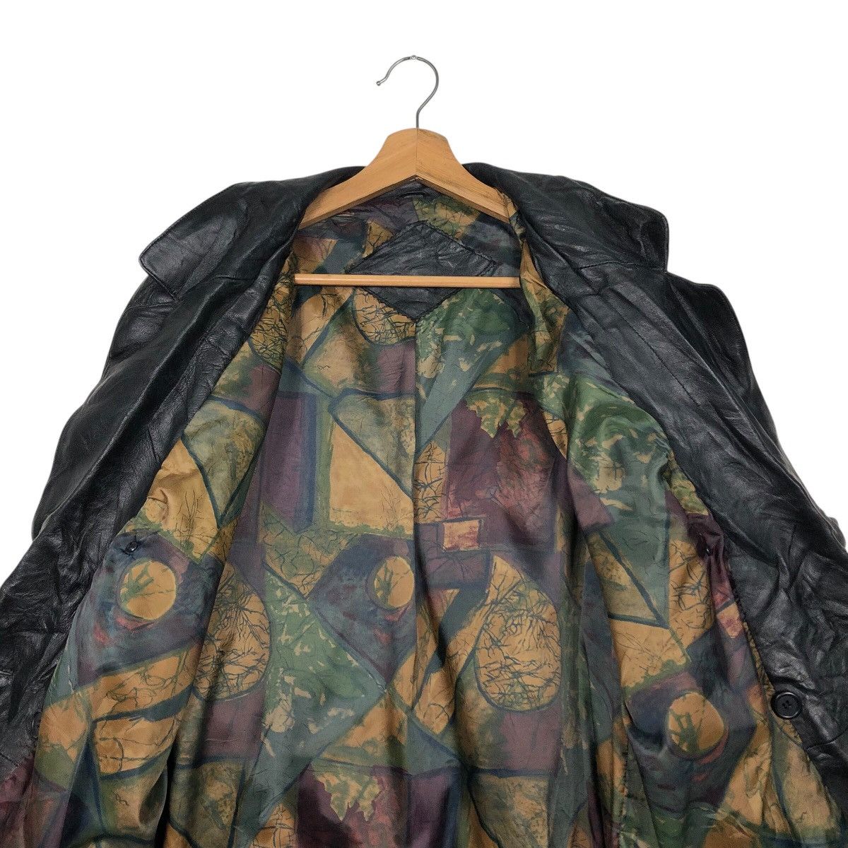 Japanese Brand Artisanal Crinkled Leather Trench Map Lining Issey Miyake Size US M / EU 48-50 / 2 - 15 Thumbnail
