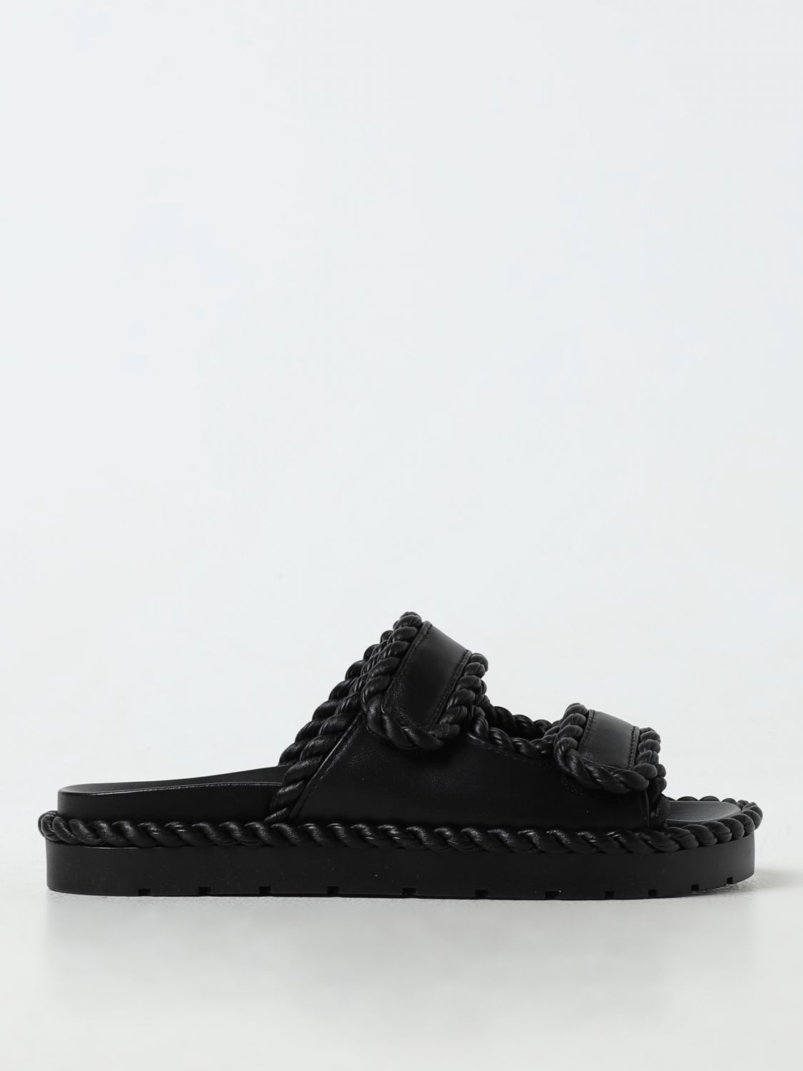 image of Bottega Veneta Flat Sandals Woman Black, Women's (Size 11)