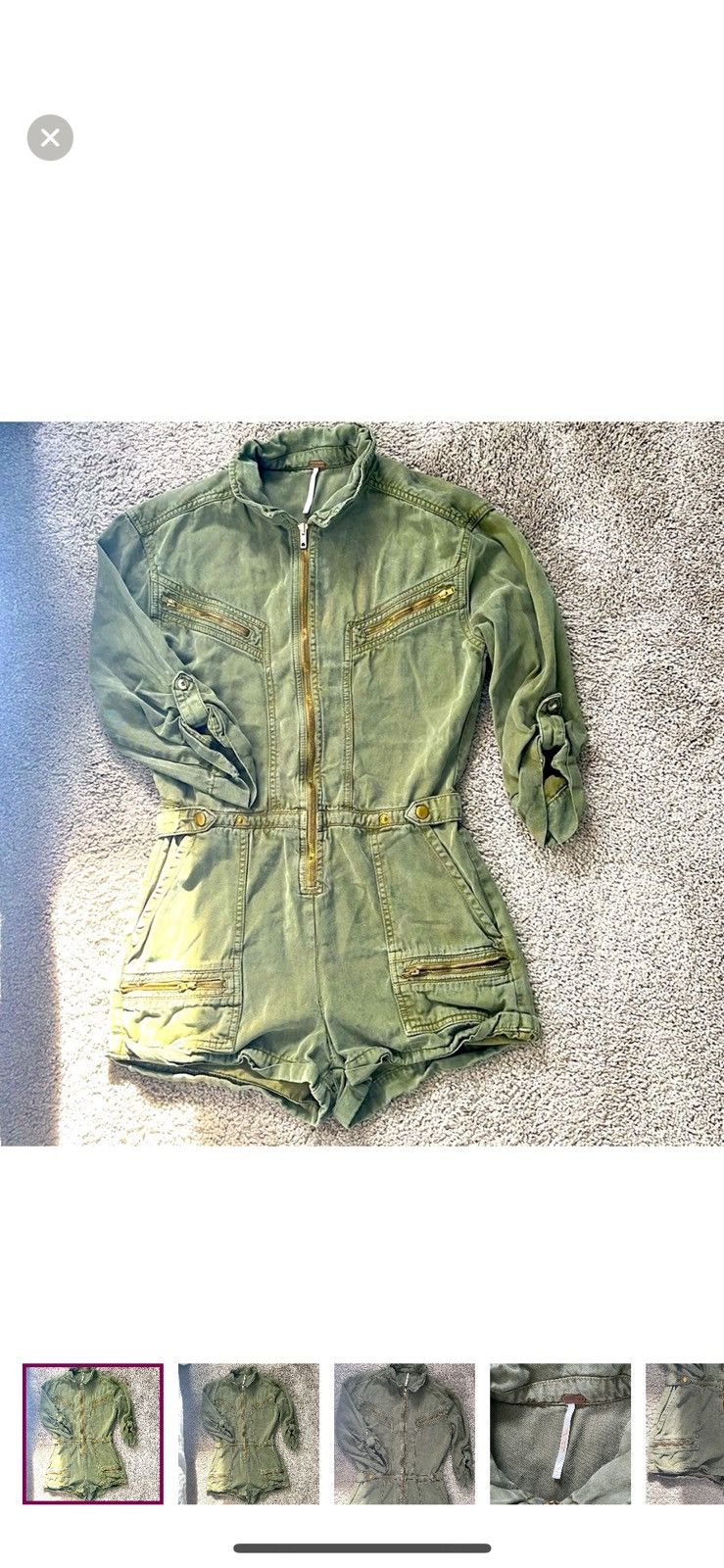 Free People FREE PEOPLE CARGO ROMPER Size 24" / US 00 / IT 34 - 1 Thumbnail