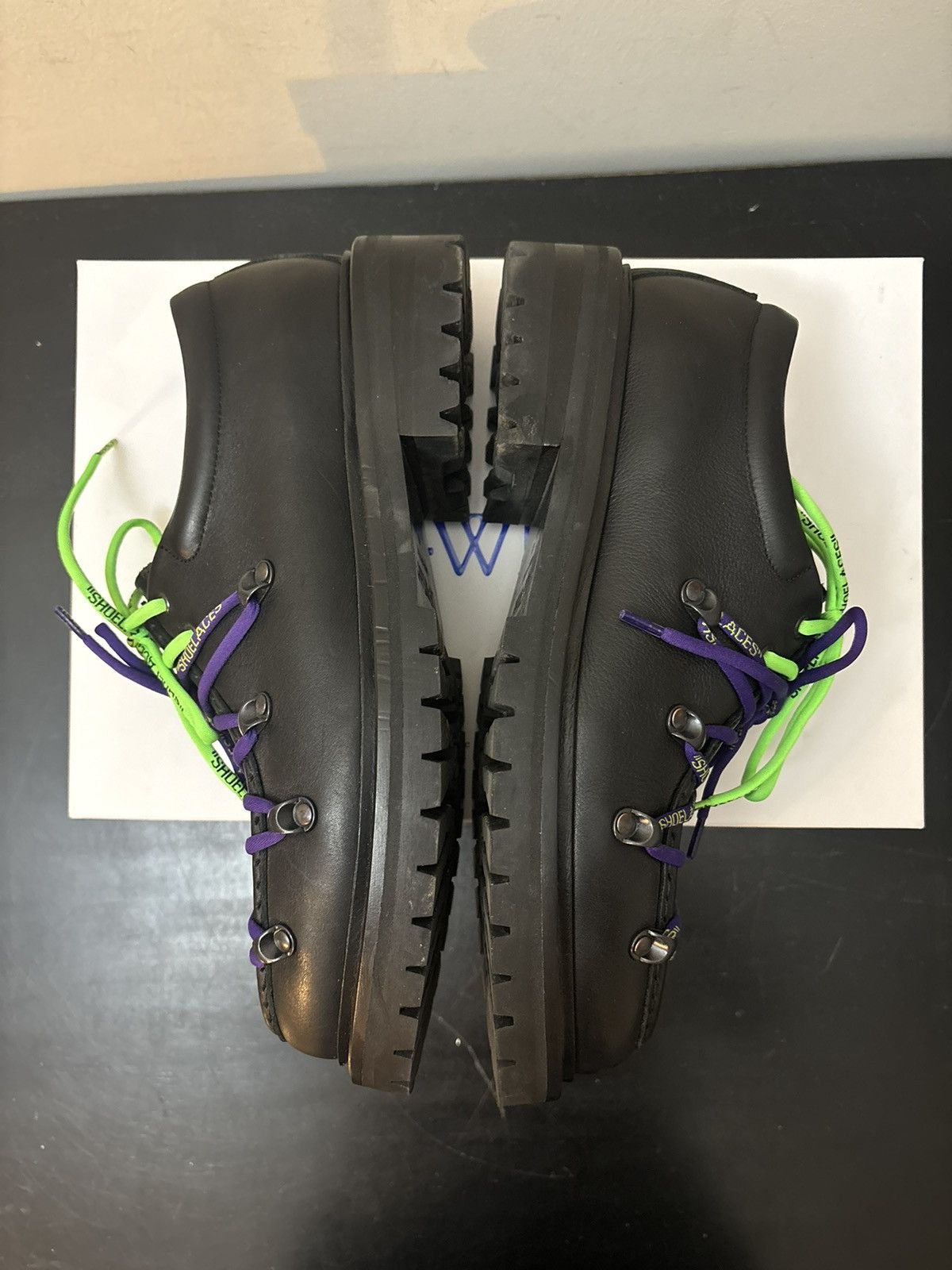 Off-White Off White Heritage Leather Derby Black Green Purple Size US 10 / EU 43 - 4 Thumbnail