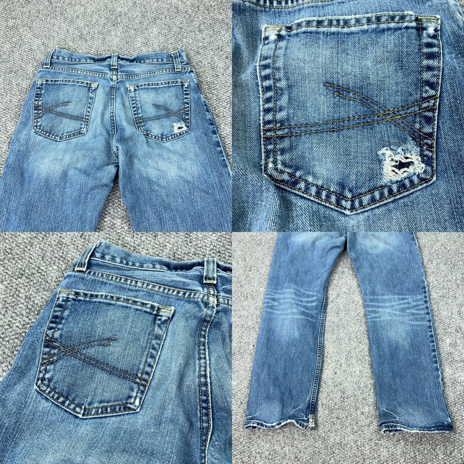 CO VINTAGE Roebucks & Co Jeans Mens 30x30 Blue Slim Straight Faded Distressed Grunge Y2K Size US 31 - 9 Thumbnail