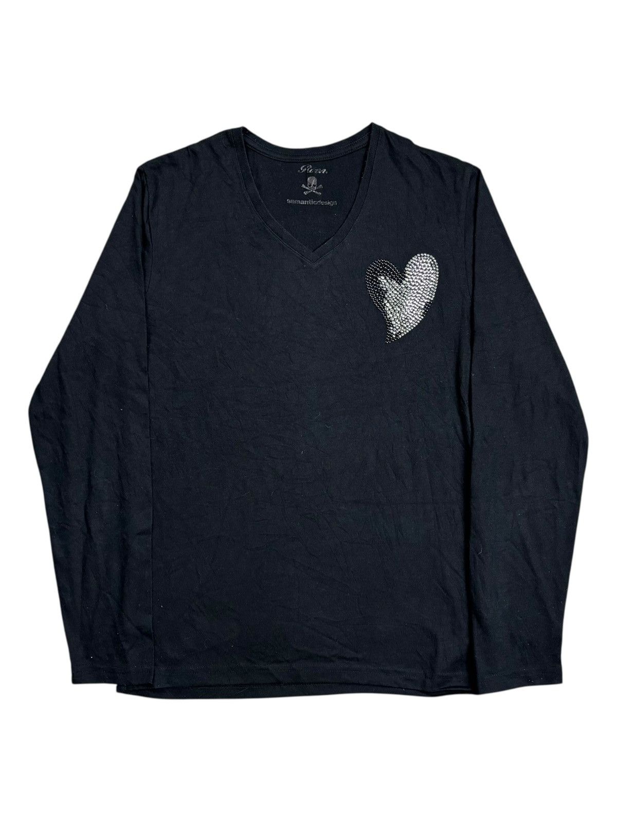 Roen 2000s Roen x Semantic - Beaded Skull V-Neck Long Sleeve Size US M / EU 48-50 / 2 - 2 Thumbnail