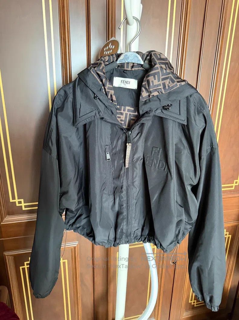 Fendi Fendi Windbreaker Jacket, Classic Monogram Design, Hood Ca Size XS / US 0-2 / IT 36-38 - 1 Thumbnail