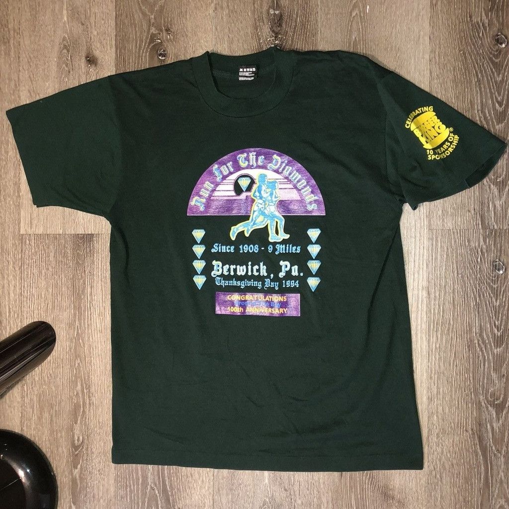 Vintage Vintage 90s Marathon Shirt Size Large Size US L / EU 52-54 / 3 - 1 Thumbnail