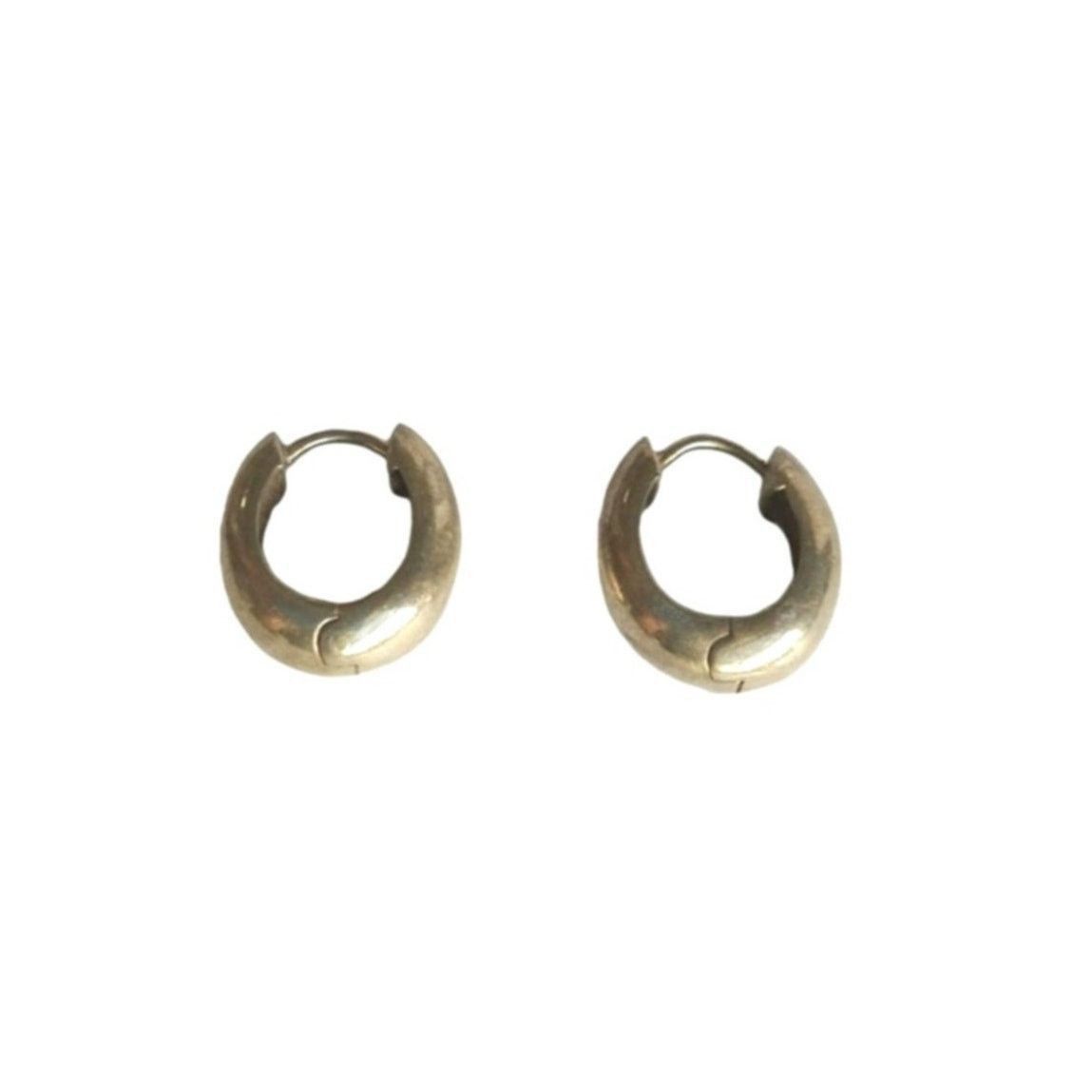 The Unbranded Brand Round Classic Folding Hoop Earrings Sterling Silver 925 Size ONE SIZE - 2 Thumbnail