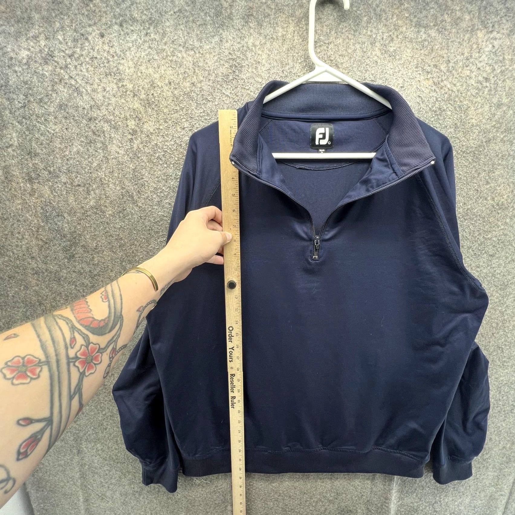 Footjoy FootJoy Pullover Mens L Blue 1/4 Zip Golf Stretch Lightweight Shirt Top Size US L / EU 52-54 / 3 - 5 Thumbnail