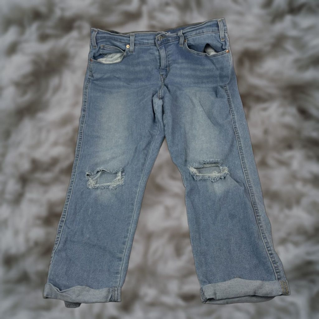 CO Signature by Levi Strauss & Co Jeans Womens 14 Boyfriend Distressed 34x24 Denim Size 36" / US 14 / IT 50 - 1 Thumbnail