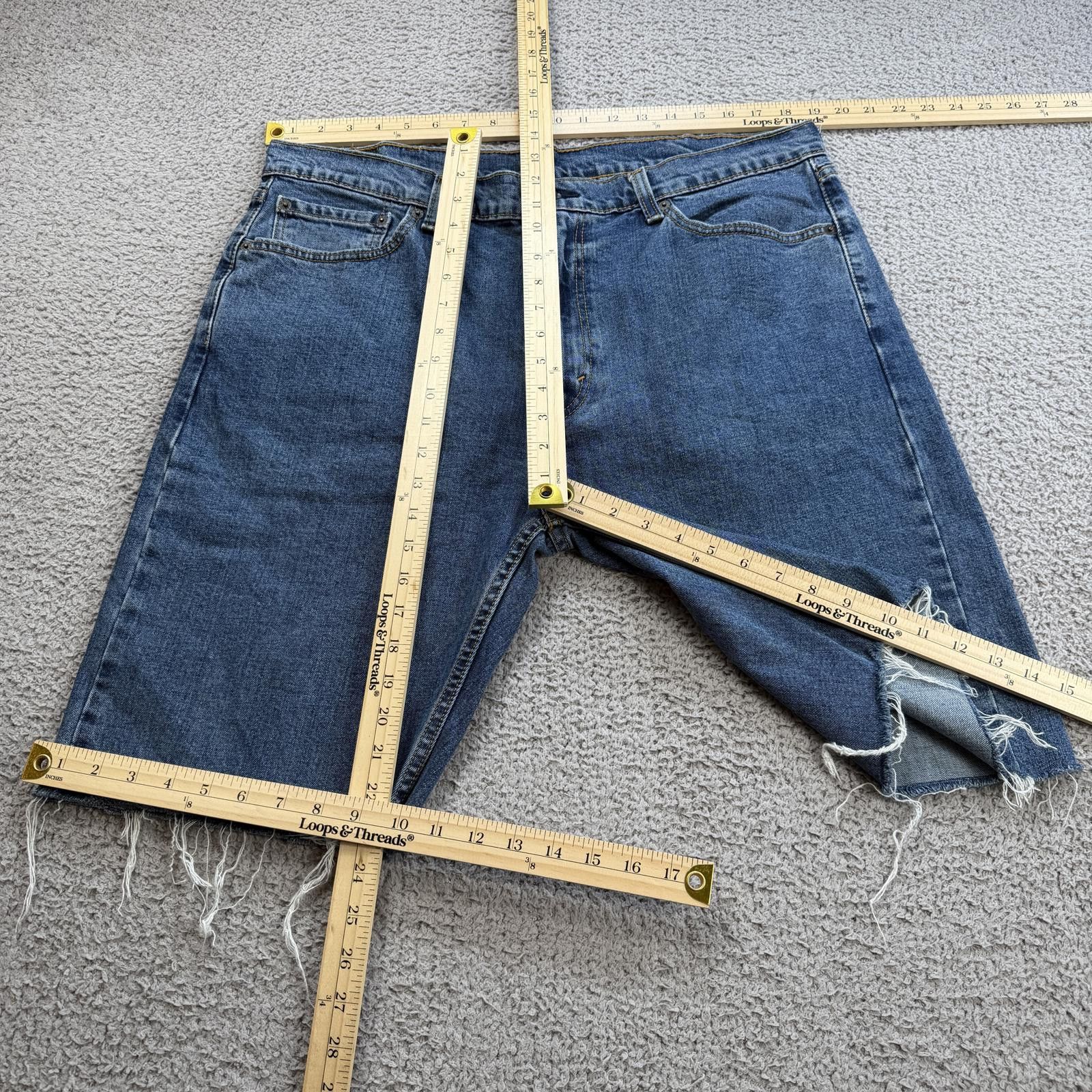 Levi's Levis 505 Denim Cutoff Shorts Mens 38 Blue Relaxed Fit Size US 38 / EU 54 - 3 Thumbnail