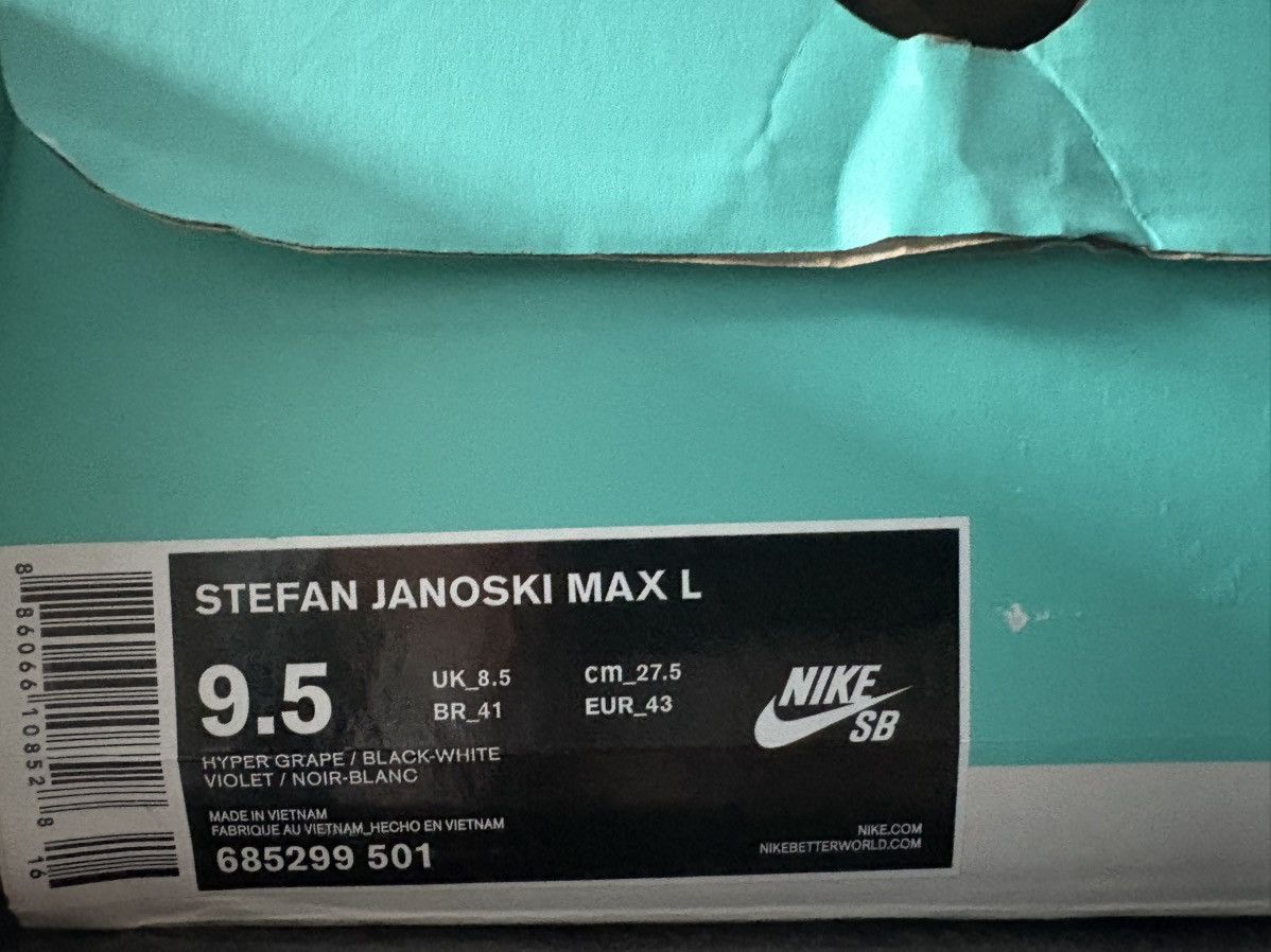 Nike Nike SB Stefan Janoski Max L Hyper Grape Black White Size US 9.5 / EU 42-43 - 8 Thumbnail